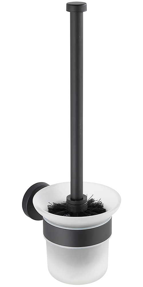 WENKO WC-Garnitur »Modell Bosio«, 2 St., aus Edelstahl-Glas, inkl. Kleber, zur Wandbefestigung ohne Bohren, Halterung aus Edelstahl