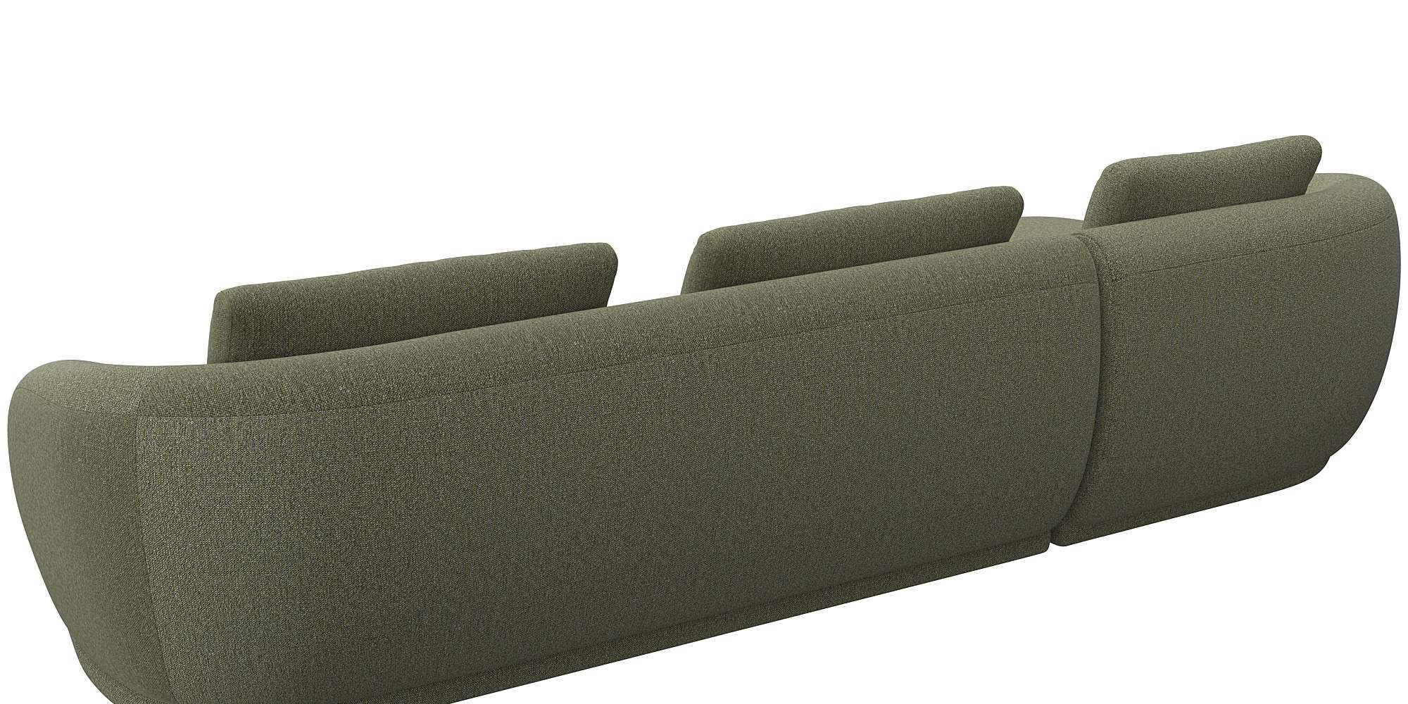FLEXLUX Wohnlandschaft »Torino, rund, L-Form, Sofa-Ecke mit Recamiere, Longchair-Sofa«, Modernes, organisches Sofa-Design, Kaltschaum, Wellenunterfederung