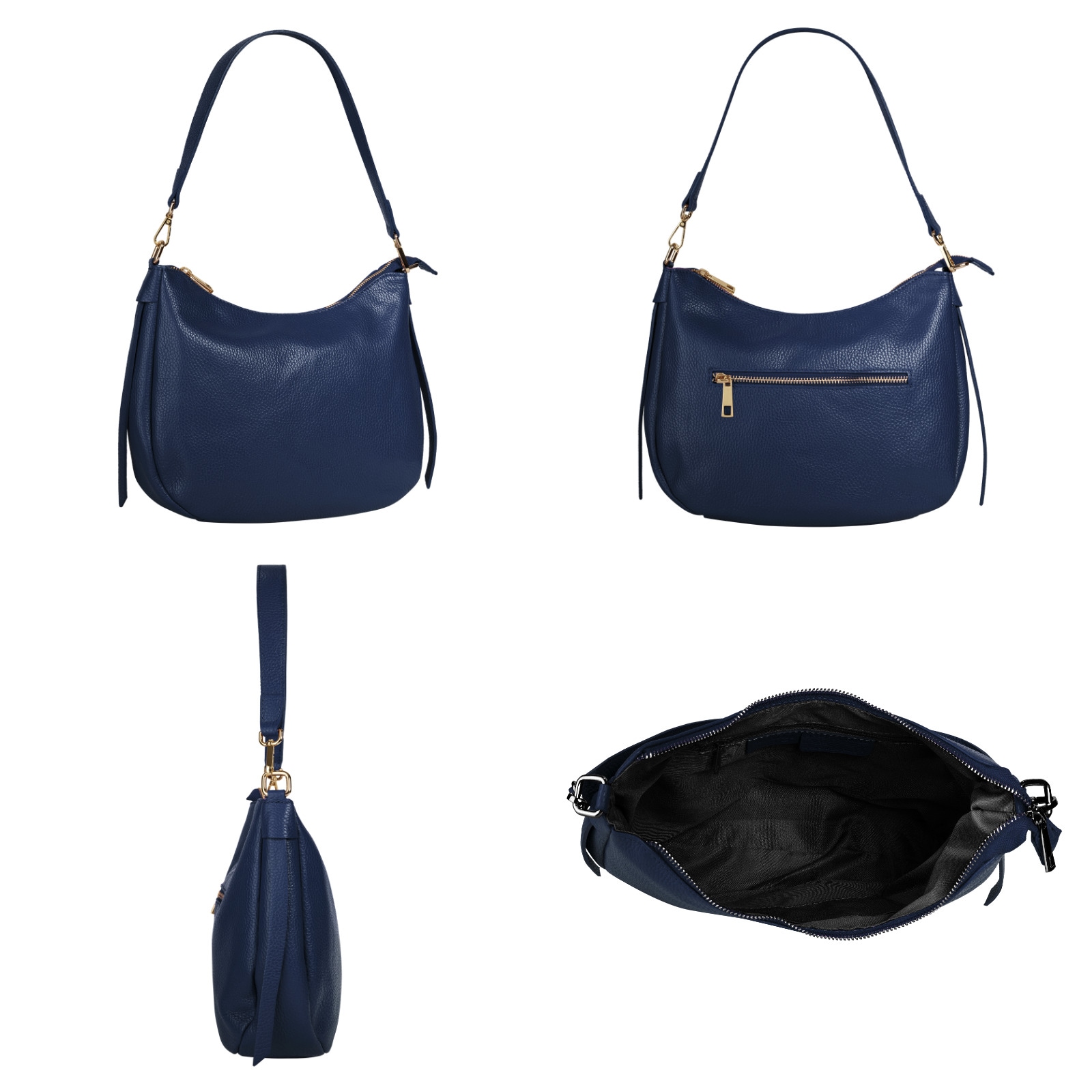 Cluty Umhängetasche, echt Leder, Made in Italy