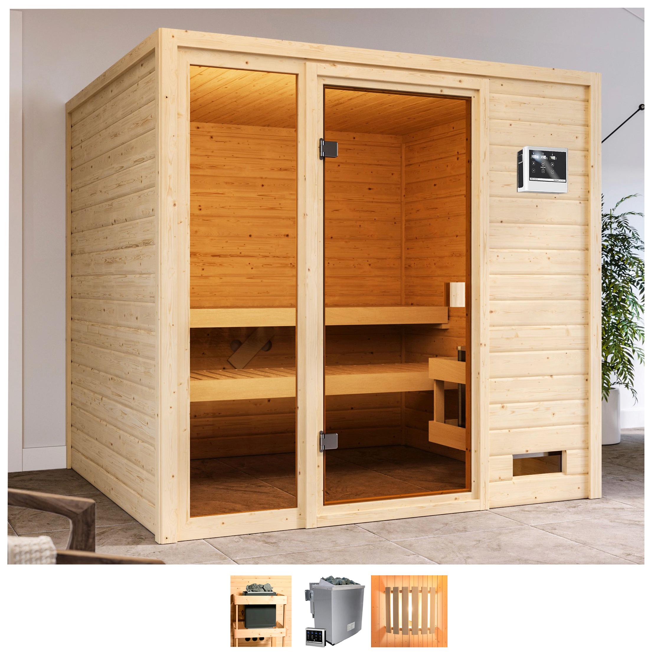 welltime Sauna »Jackie«, 9-kW-Ofen mit ext. Steuerung günstig online kaufen