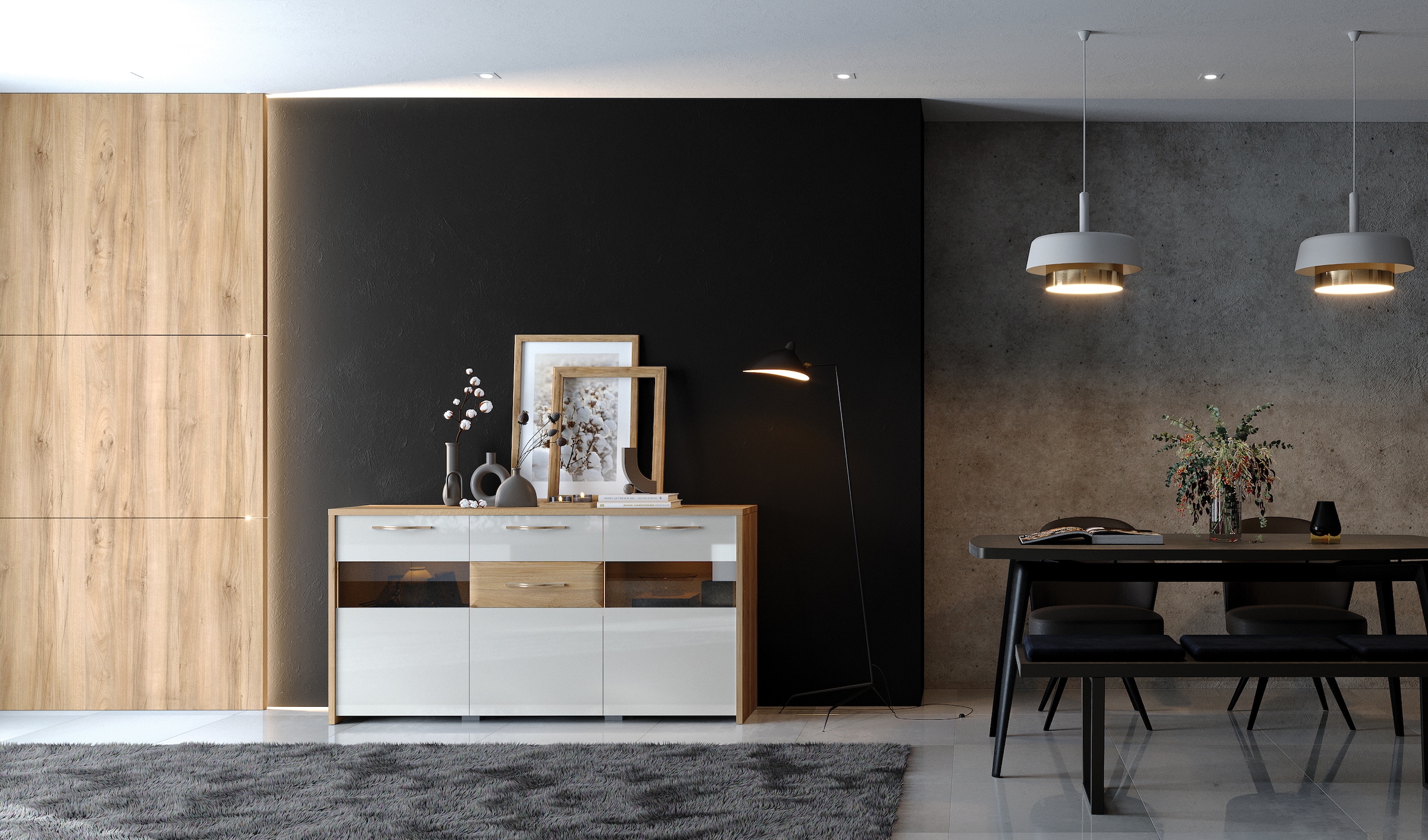 Home affaire Kommode »Gala« (H/B/T): 45/172/41cm, UV lackiert, kratzfest, h günstig online kaufen