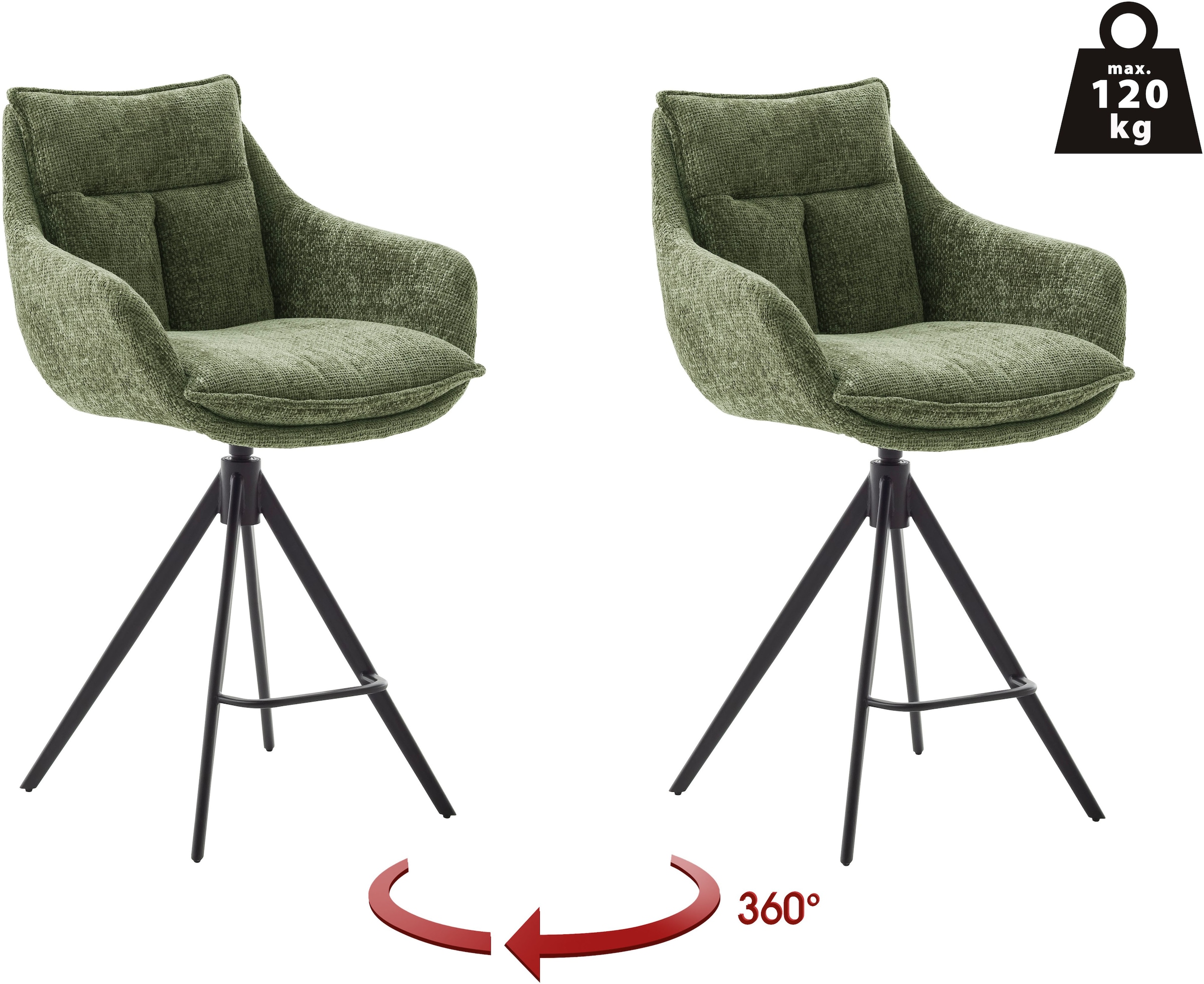 MCA furniture Bistrostuhl »Parker Tresenstuhl mit Armlehnen Tresenhocker«, günstig online kaufen