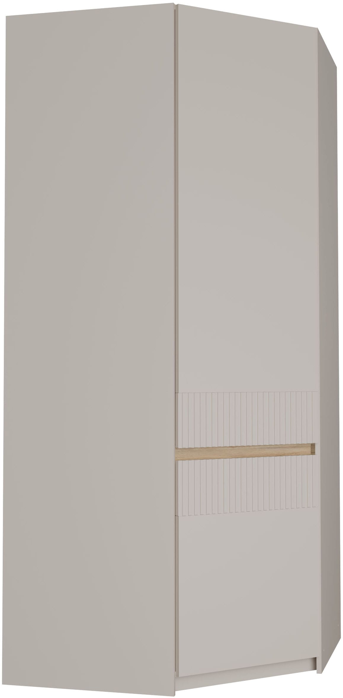 FORTE Eckkleiderschrank »Oak Squere« B/H/T 88,5/197,4/88,5 cm Eckschrank, Softclose, inklusive Beleuchtung