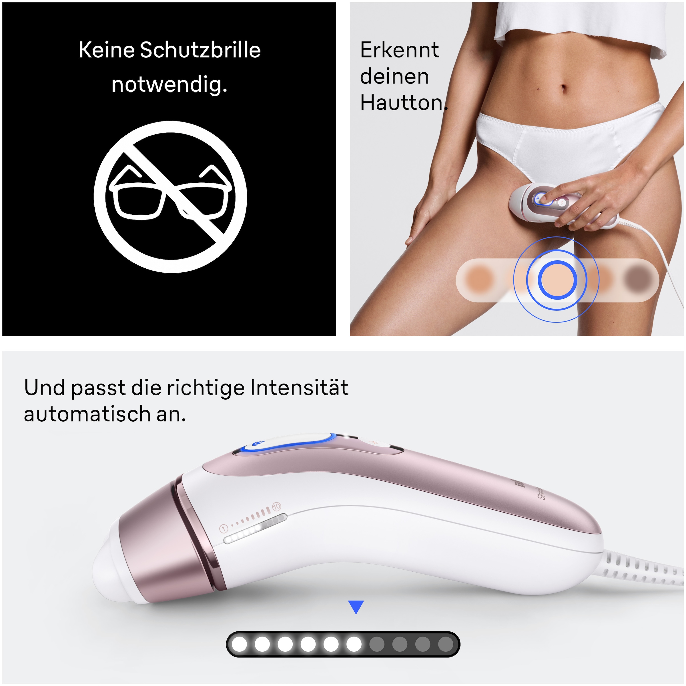 Braun IPL-Haarentferner »Braun Smart Skin i·expert PL7432« 400.000 Lichtimpulse Laser-Haarentfernung für Zuhause, Dauerhafte Haarreduzierung