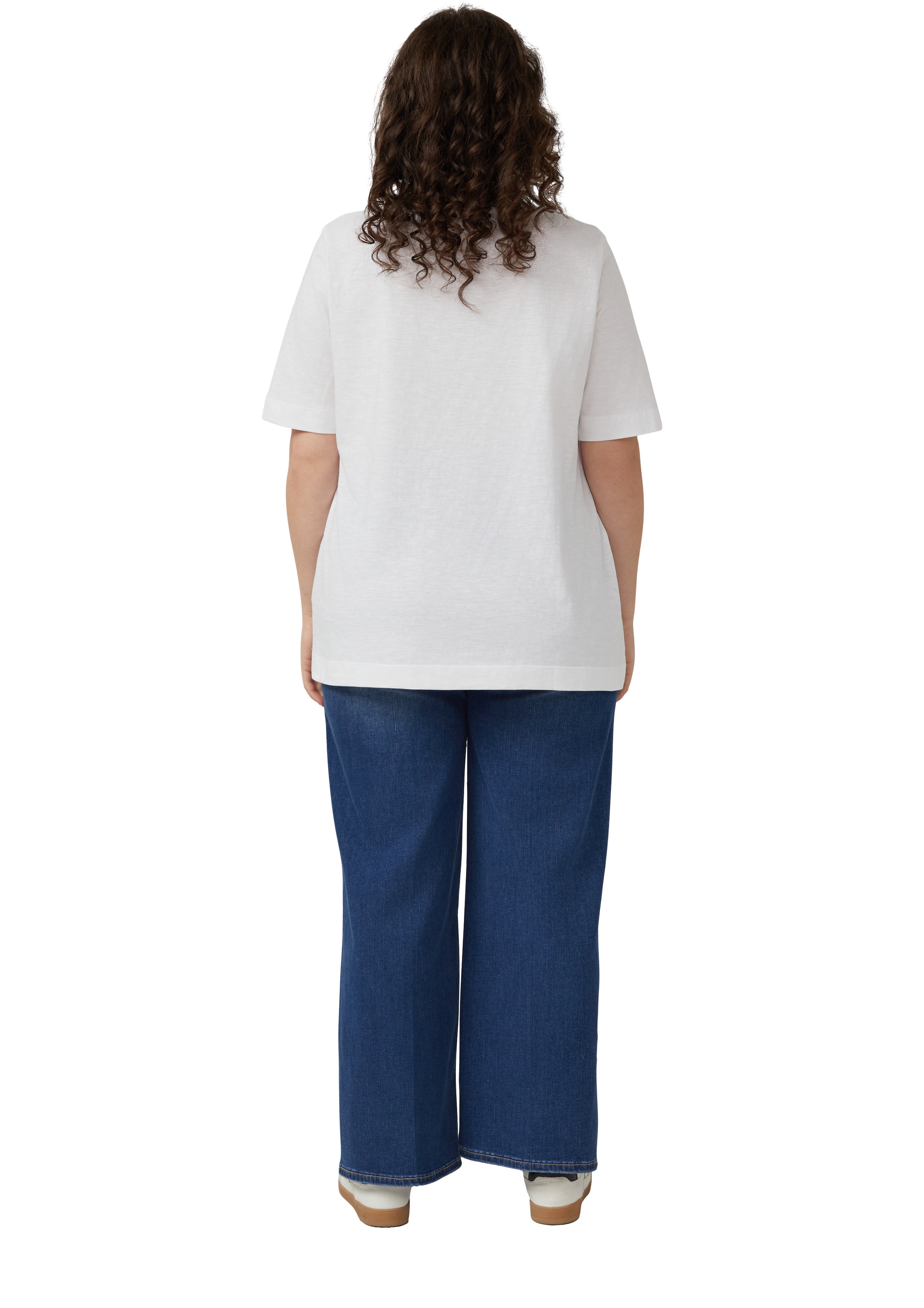 s.Oliver CURVE V-Shirt Sommershirt aus reiner Baumwolle/Große Größen