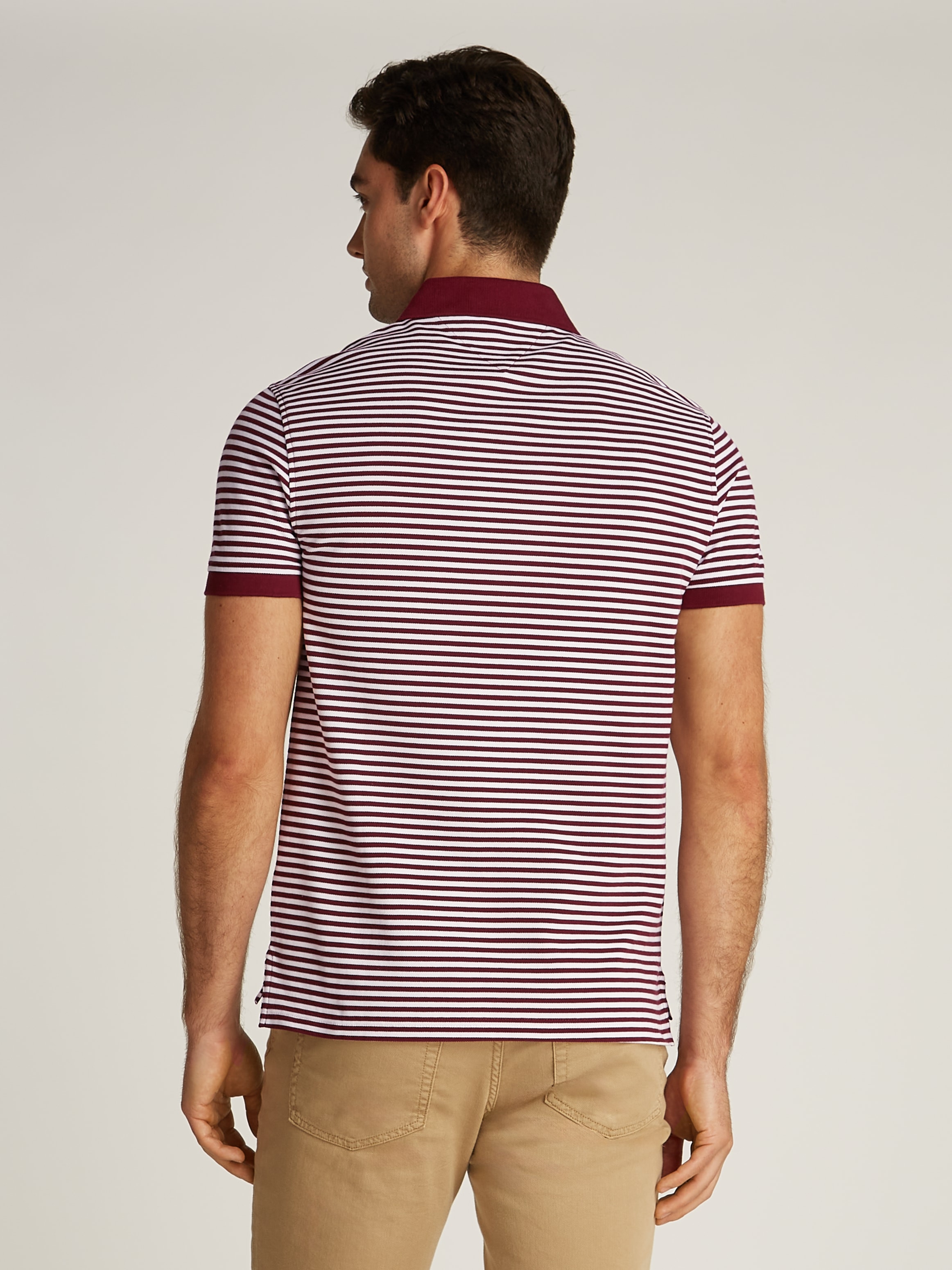 Tommy Hilfiger Poloshirt »1985 SLIM POLO mit Piqué-Struktur und Stickerei«, meliert, casual, slim fit, Baumwollmix, Polokragen