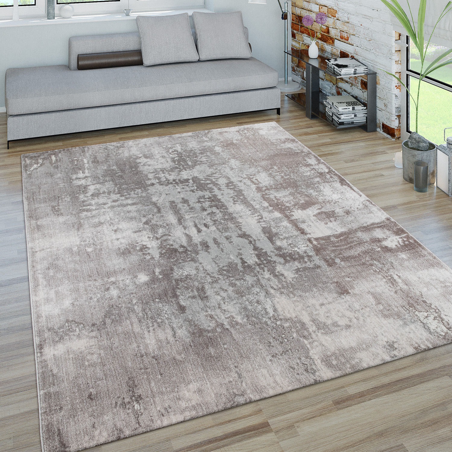 Paco Home Teppich »Hypnos 879«, rechteckig, 7 mm Höhe, Kurzflor, 3D-Effekt, modernes abstraktes Design, Wohnzimmer