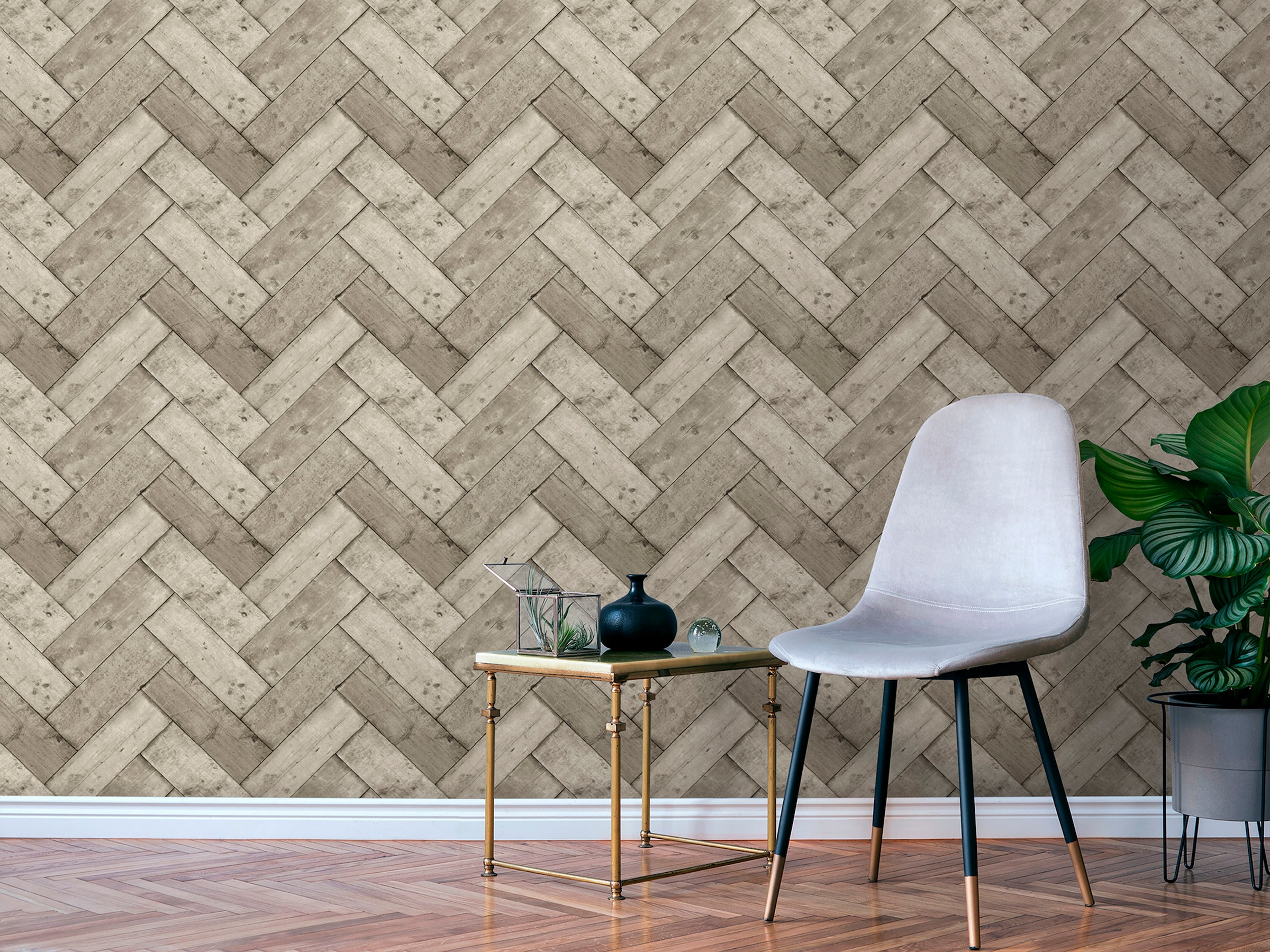 Superfresco Easy Vliestapete »Superfresco Easy Vliestapete Geo Grau« Holz aufgeschäumt Superfresco Easy Vliestapete Geo Grau
