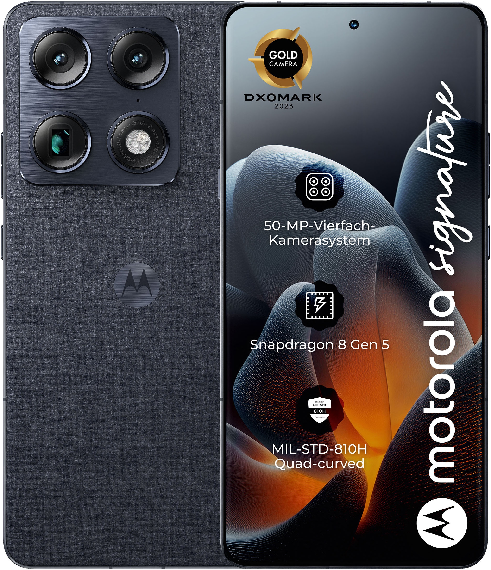 Motorola Smartphone »Signature« PANTONE® Carbon Super-HD+-Display, Corning Gorilla Glass Victus2, 90W-TurboPower
