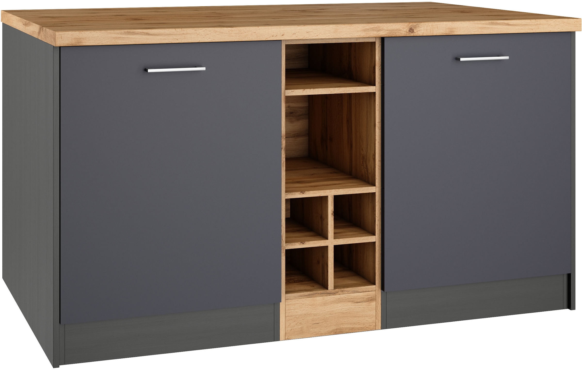 KOCHSTATION Kücheninsel »KS-Milan« Stellmaß 153/100 cm, viel Stauraum, Lebe günstig online kaufen