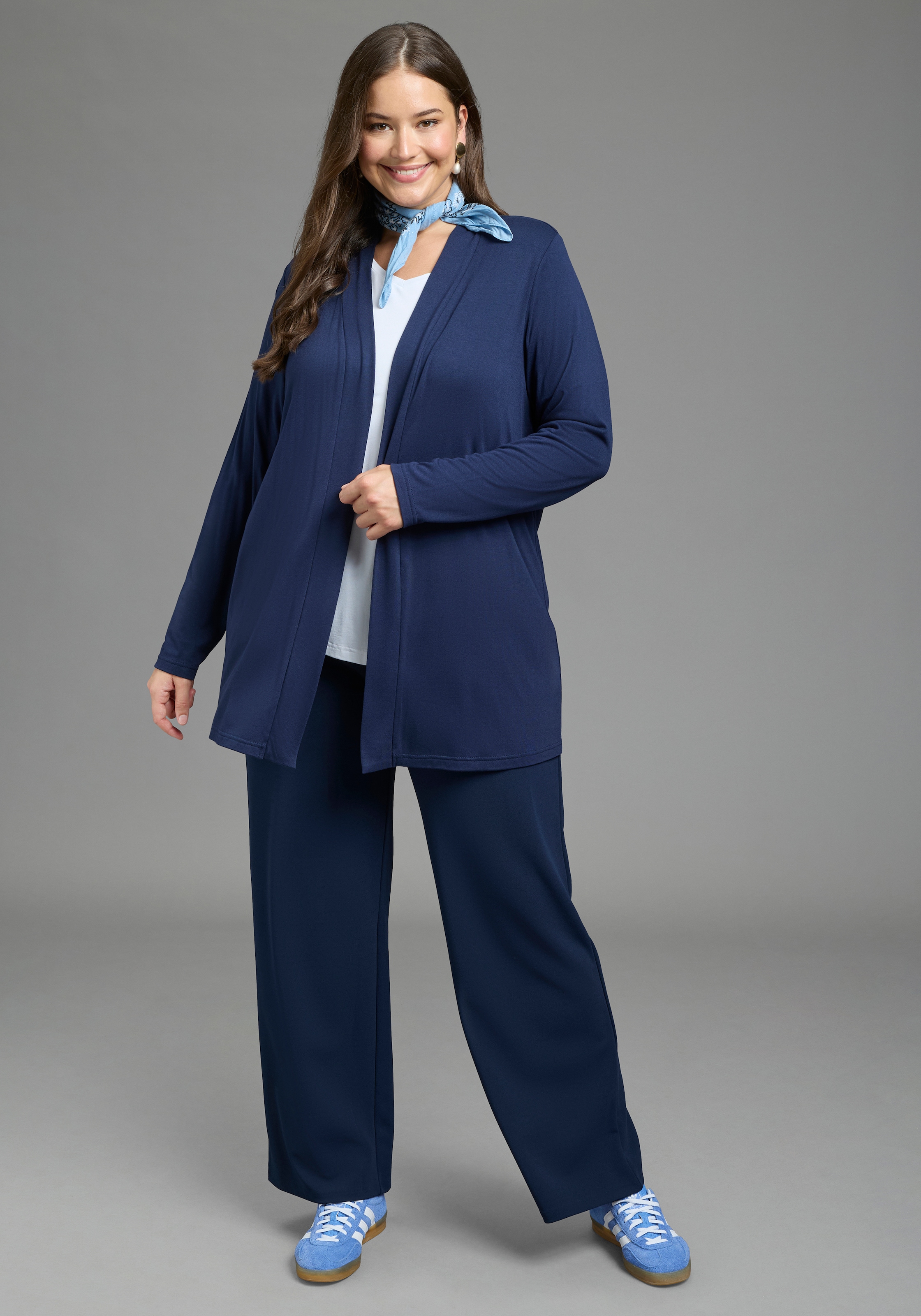 Laura Scott CURVE Strickjacke »Große Größen« aus angenehmem fließendem Jerseymaterial