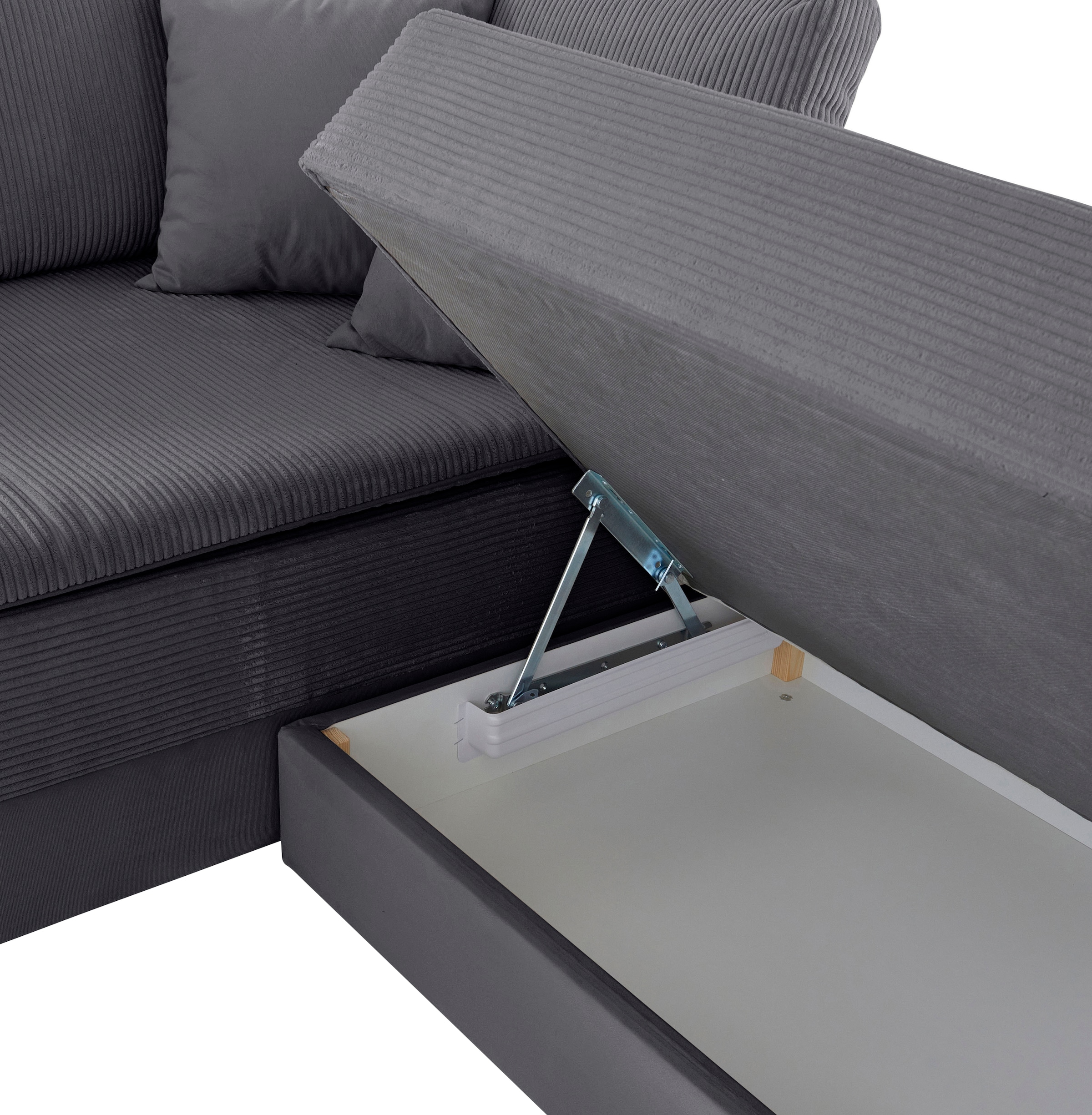 INOSIGN Ecksofa »Boxspringbett Night & Day L-Form mit Dauer-Schlaffunktion mit Armlehne«, mit Boxspring-Bettfunktion 180x200 cm und Bettkasten, Dauerschläfer!