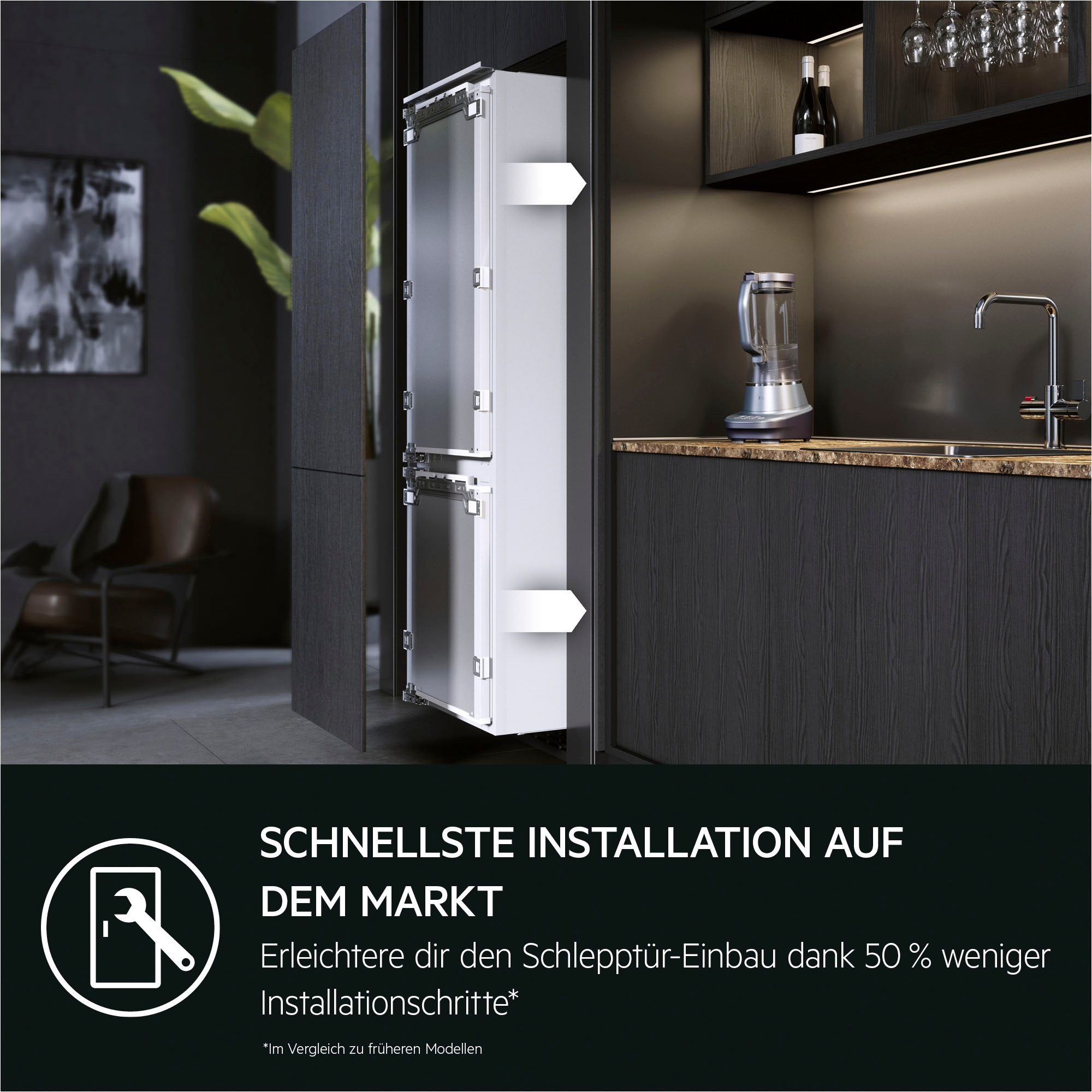 AEG Einbaukühlgefrierkombination Serie 5000 »OSC5S183ES«, 198 Liter, ColdSense - Schützt Lebensmittel, LED-Display, Schlepptür