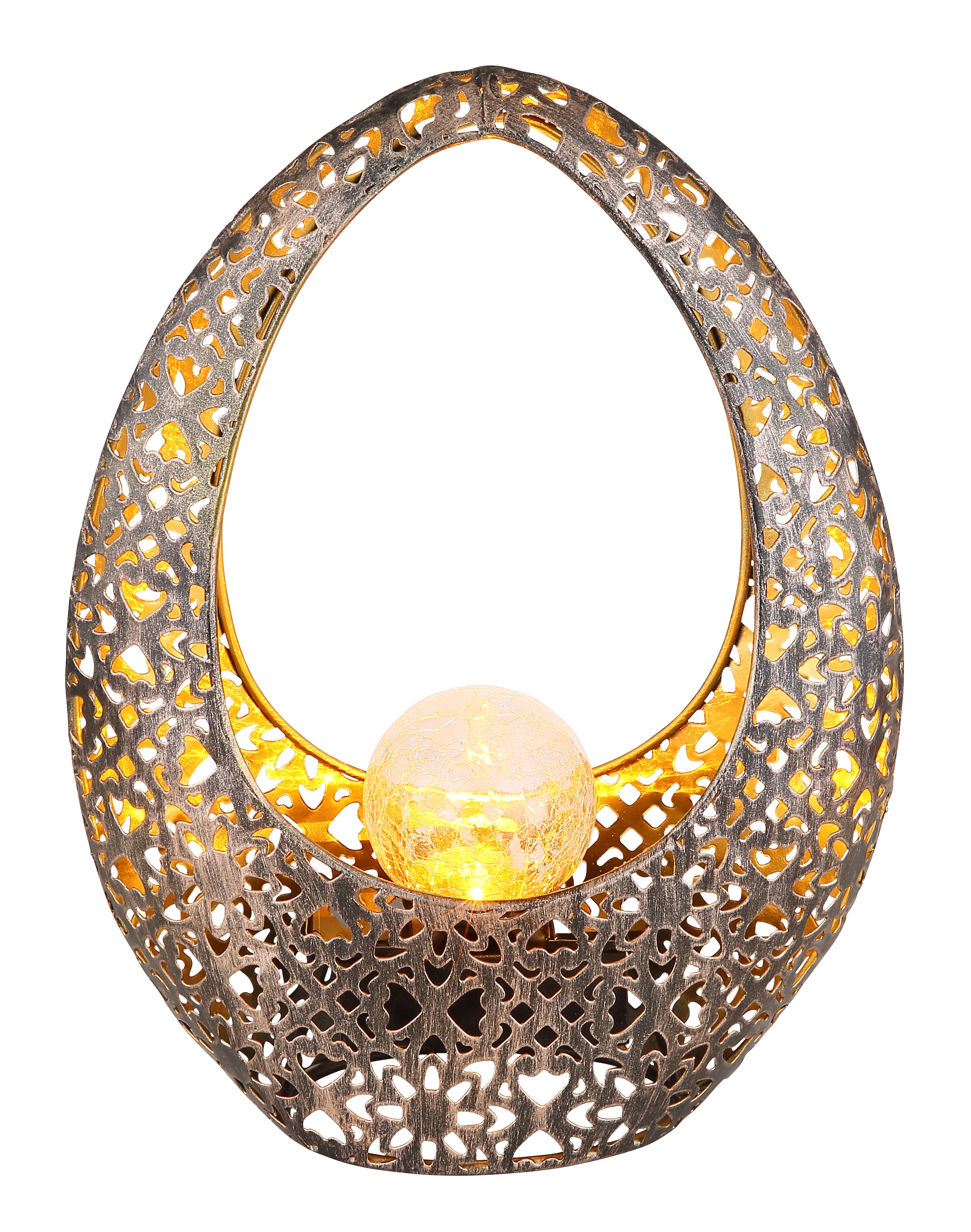 GLOBO LIGHTING LED Solarleuchte »SOLARLEUCHTE METALL BRONZEFARBEN, 1XLED« LED-Modul 1 Stk. Warmweiß Solar Garten Terrasse Außenbeleuchtung Dekoleuchten