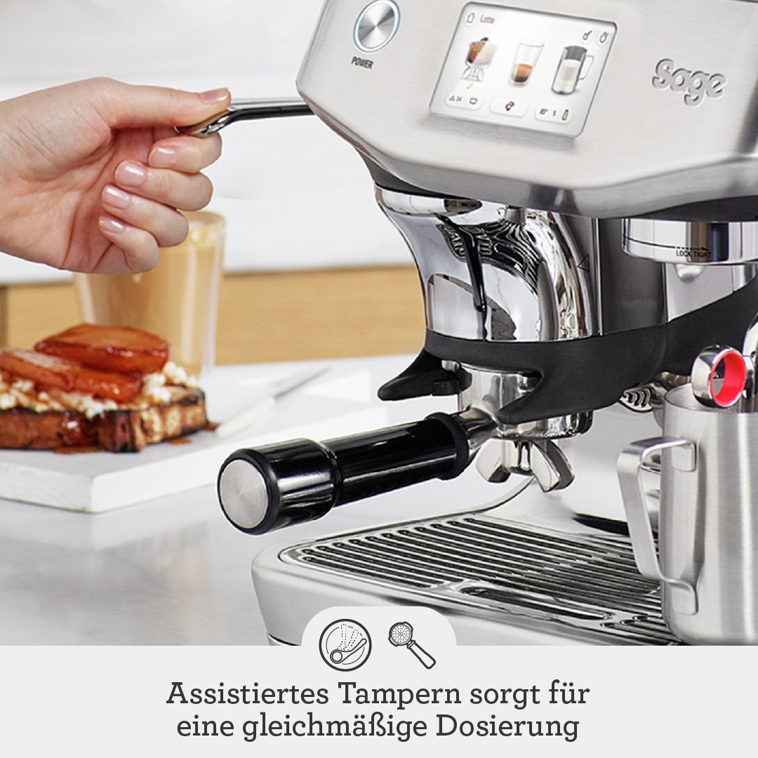 Sage Espressomaschine »Barista Touch Impress SES882BSS, mit Cold Brew und kaltem Espresso«, Barista-Anleitung, Einstellungen für Milchalternativen