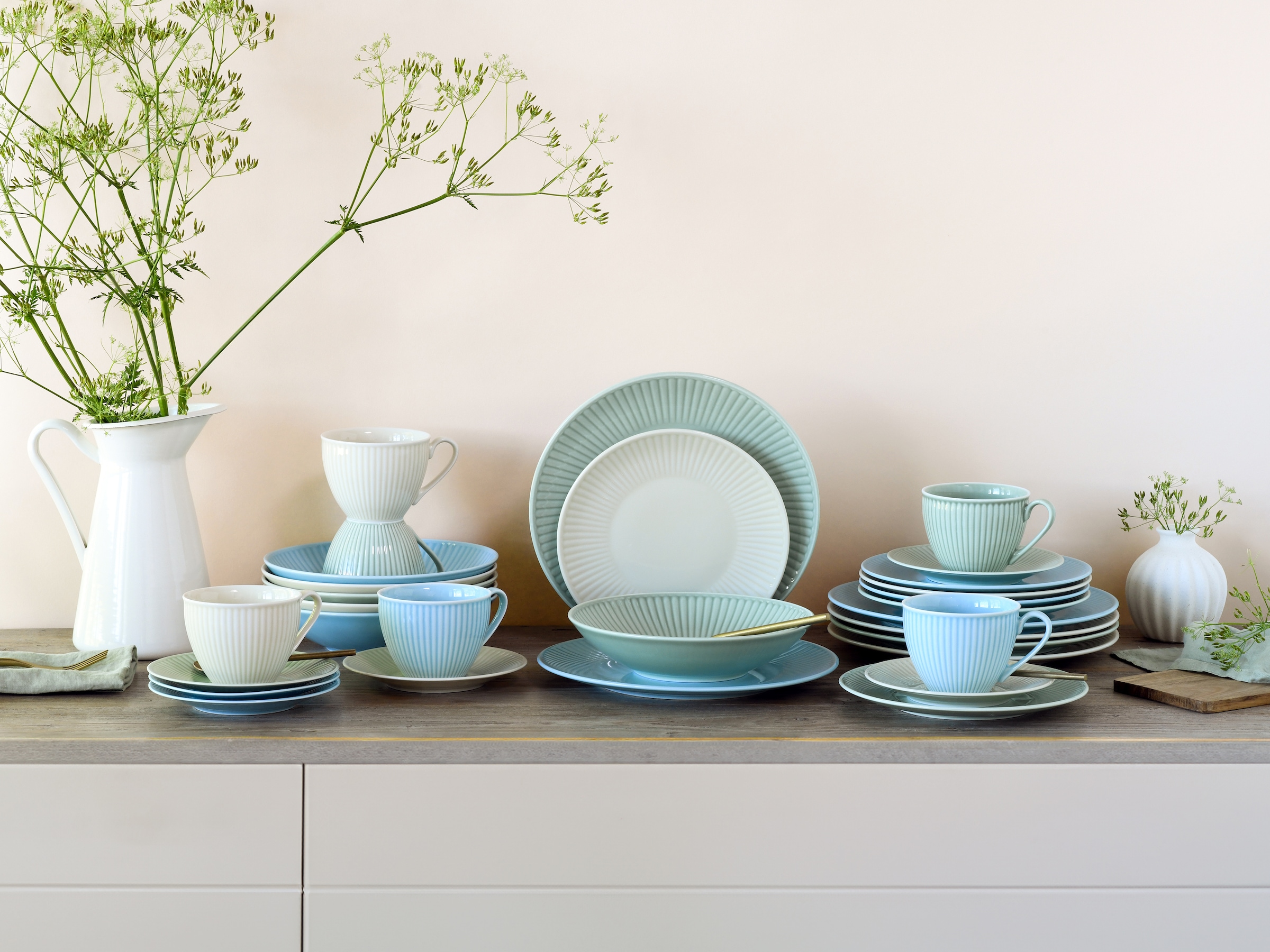 CreaTable Kombiservice »Valencia Pastell, Kombi-Service 30-tlg« Elegant, Boho Chic