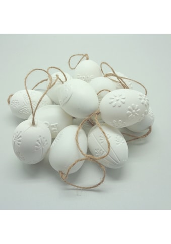 Osterei »Deko-Eier mit Prägeblüte, zum Hängen, aus Kunststoff«