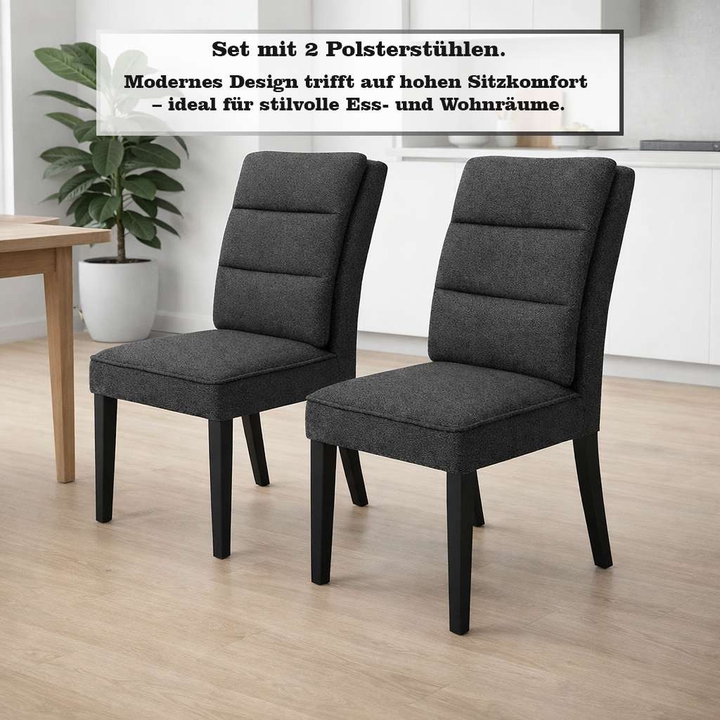 OTTO home Esszimmerstuhl »Oregon Essstuhl, Wohnstuhl, Polsterstuhl, 4-Fußstuhl« (Set) 2 Stk.Dicke Rückenpolsterung & stabiles Massivholz-Gestell