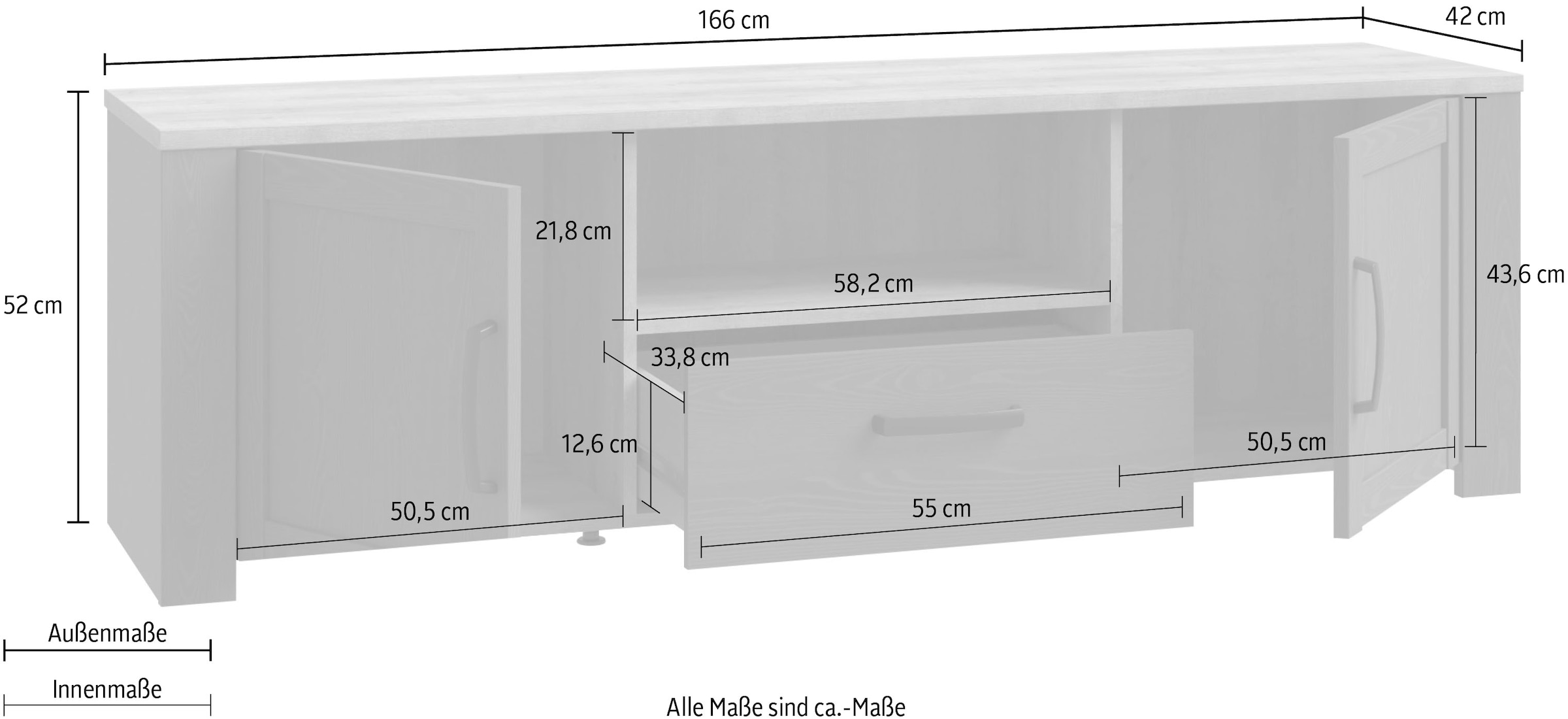 FORTE TV-Board »Bohol«, Breite 166 cm