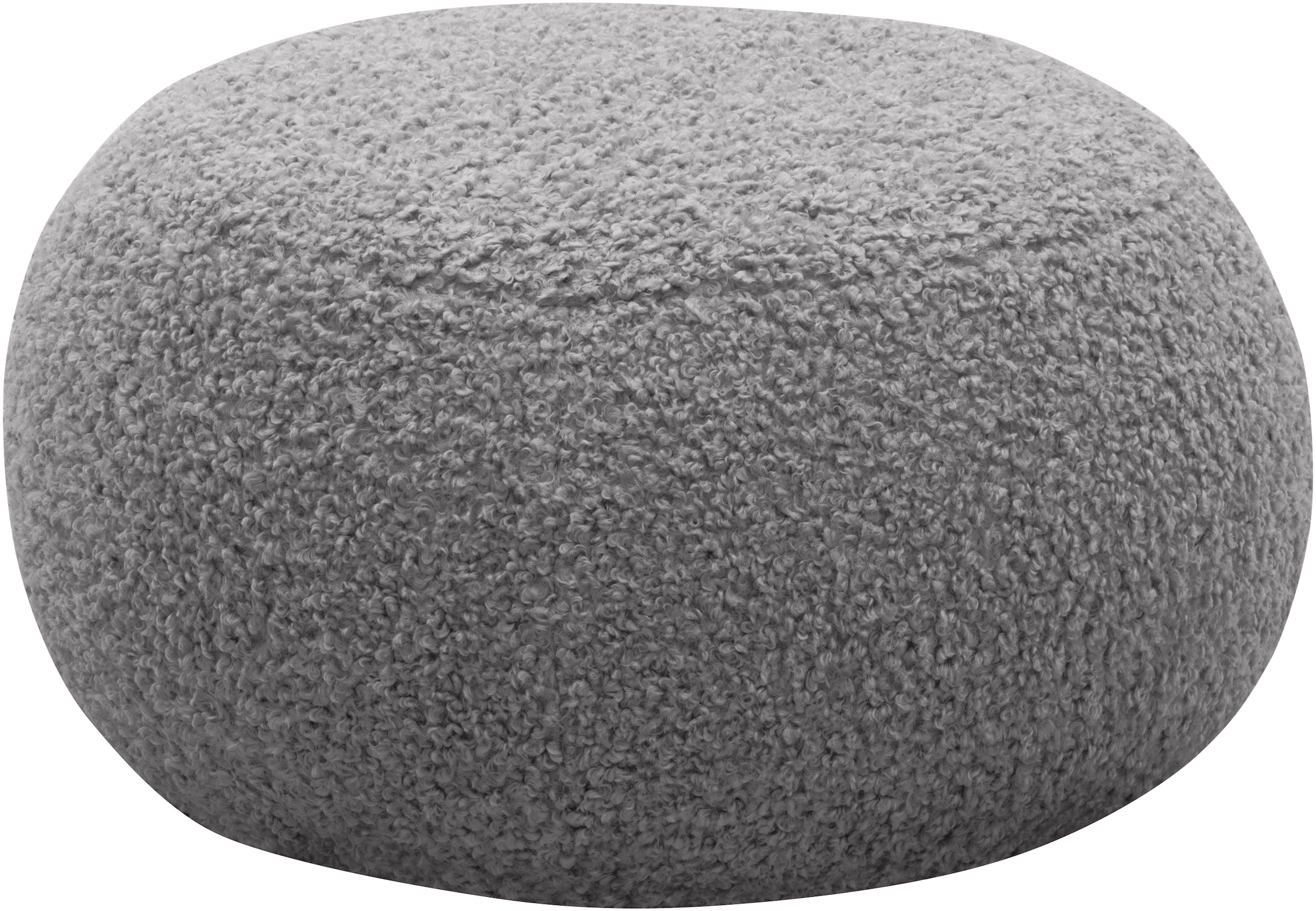 INOSIGN Polsterhocker »Mithras I Lieferzeit nur 2 Wochen, passend zum Sessel Mithras II«, Bouclé oder Fellimitat, Durchmesser 65 oder 85 cm