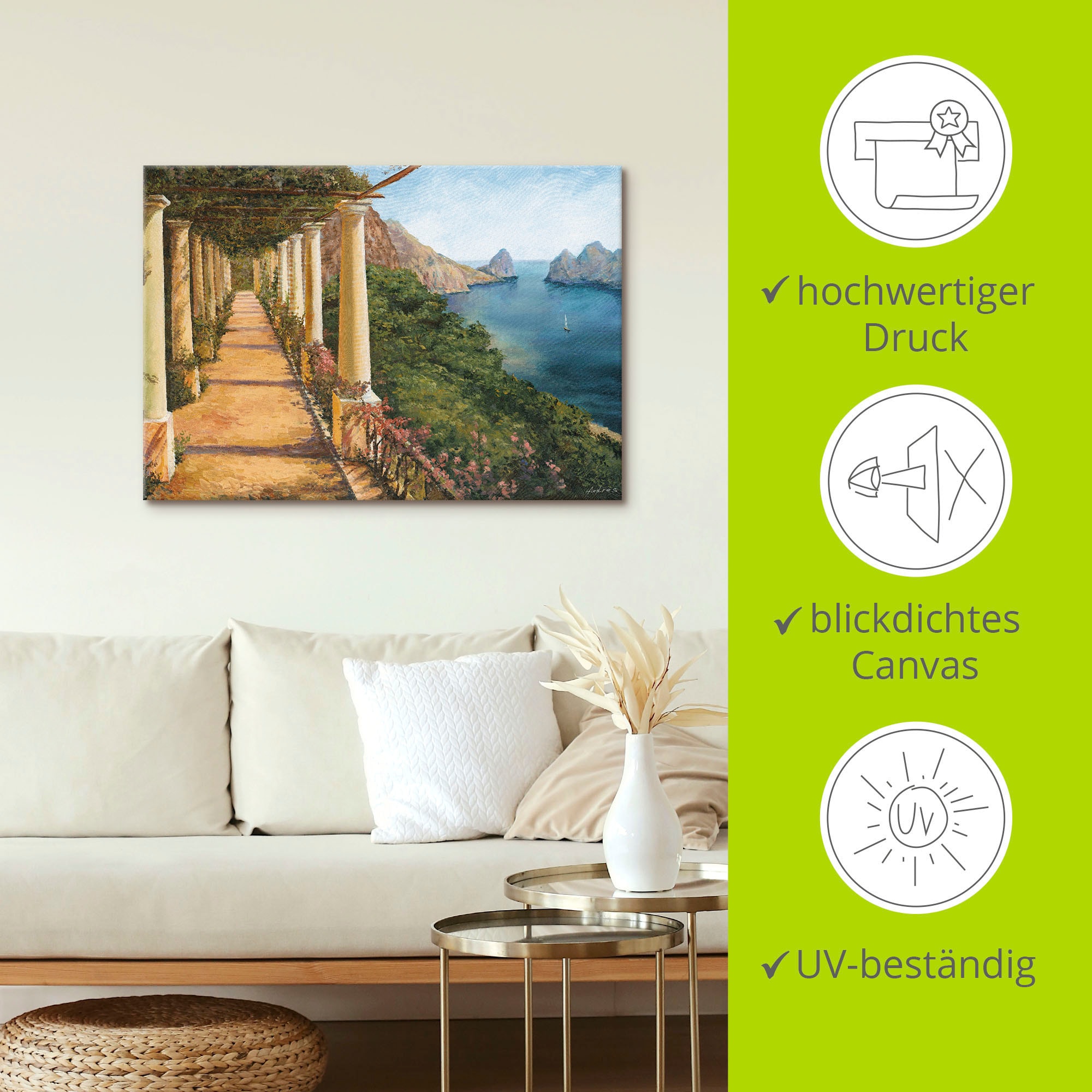 Artland Wandbild »Arkaden«, Architektonische Elemente, (1 St.), als Leinwandbild in verschied. Größen