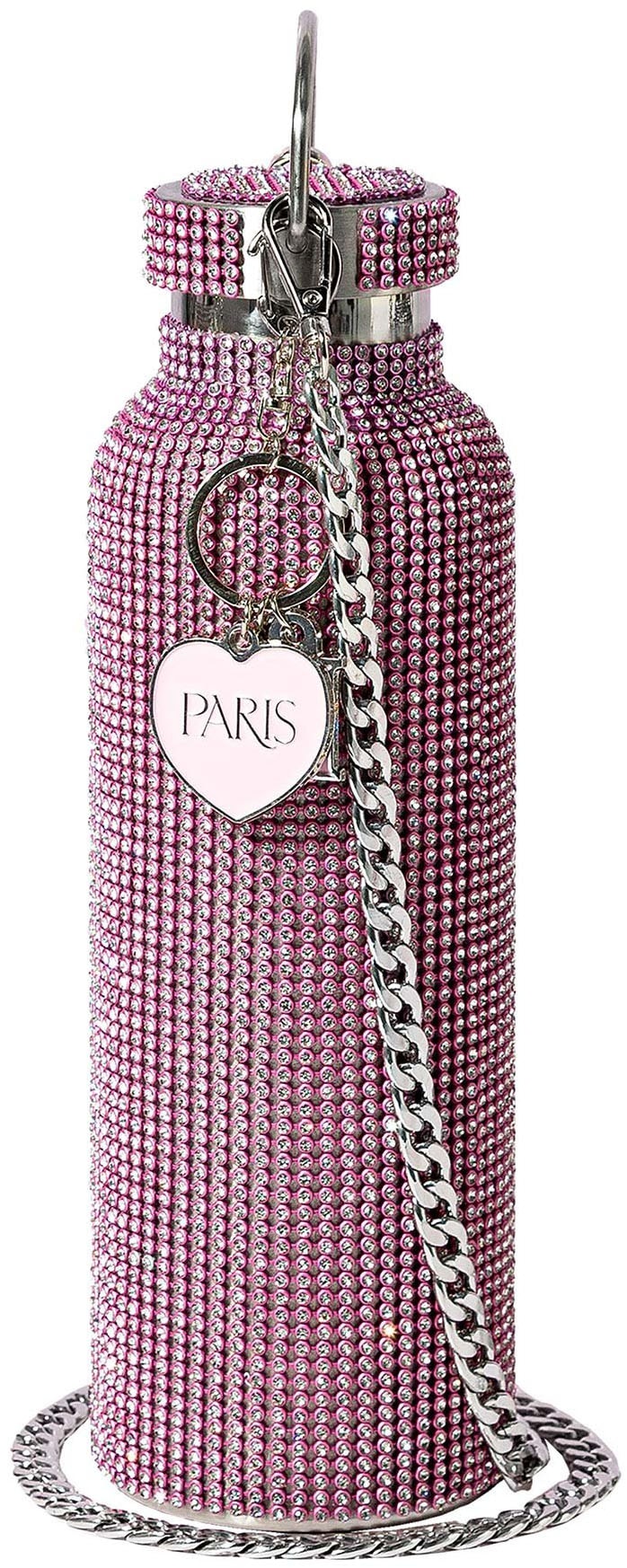 Paris Hilton Trinkflasche »Paris Hilton, Luxus Trinkgefäß mit über 5000 Strasssteinen«, (1 tlg.), Wasserflasche in Diamant-Optik, Luxusgetränkebehälter, aus Edelstahl