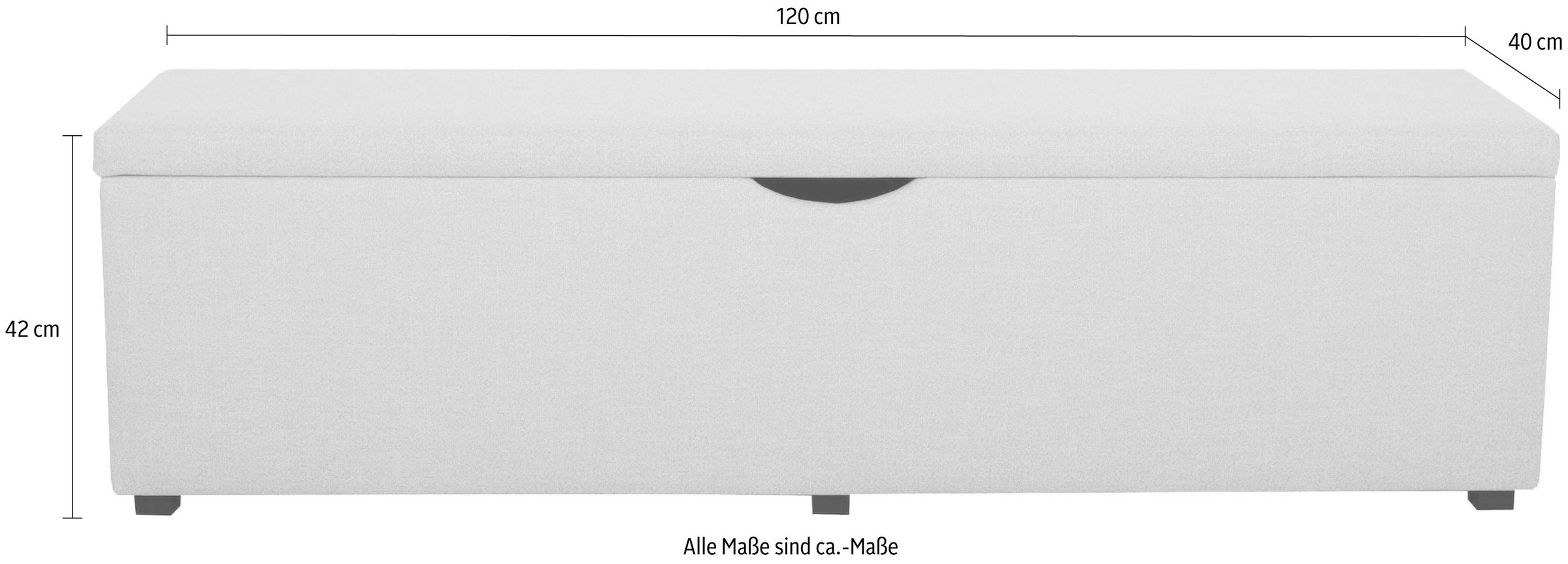 Places of Style Hockerbank »Standard«, Breite 120cm oder 160cm, auch als Garderobenbank oder Bettbank