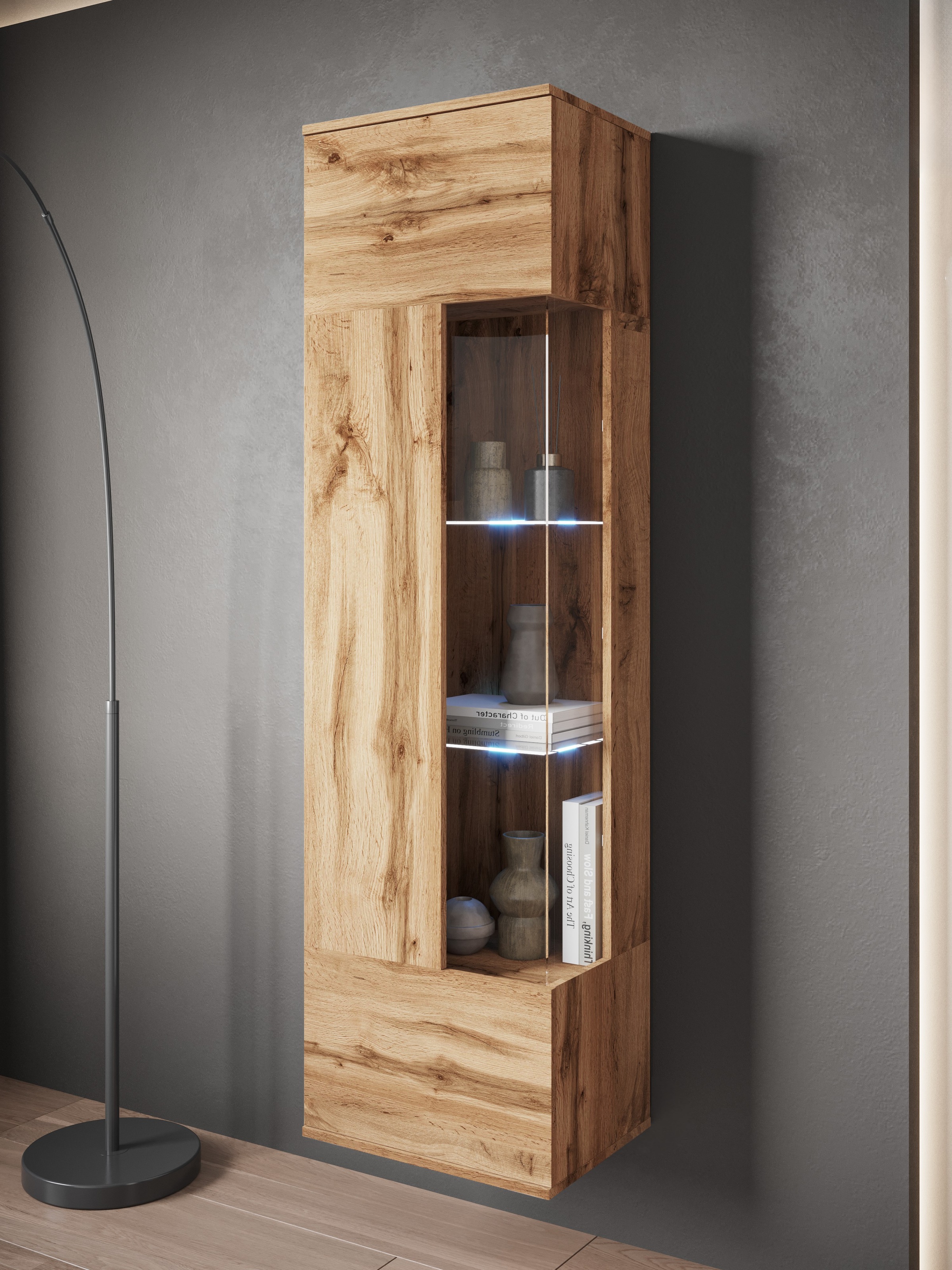 INOSIGN Vitrine »Kenia, stehend und hängend, Türanschlag wechselbar«, (1 St.), Vitrineschrank mit Glastüren 160 cm Höhe