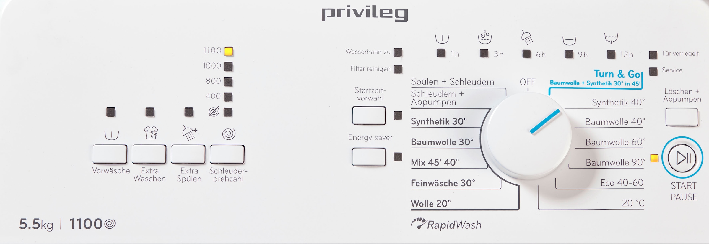 U/ DE«, 1100 DE, »PWT Toplader kaufen Privileg Waschmaschine kg, min 5,5 LD55 PWT LD55