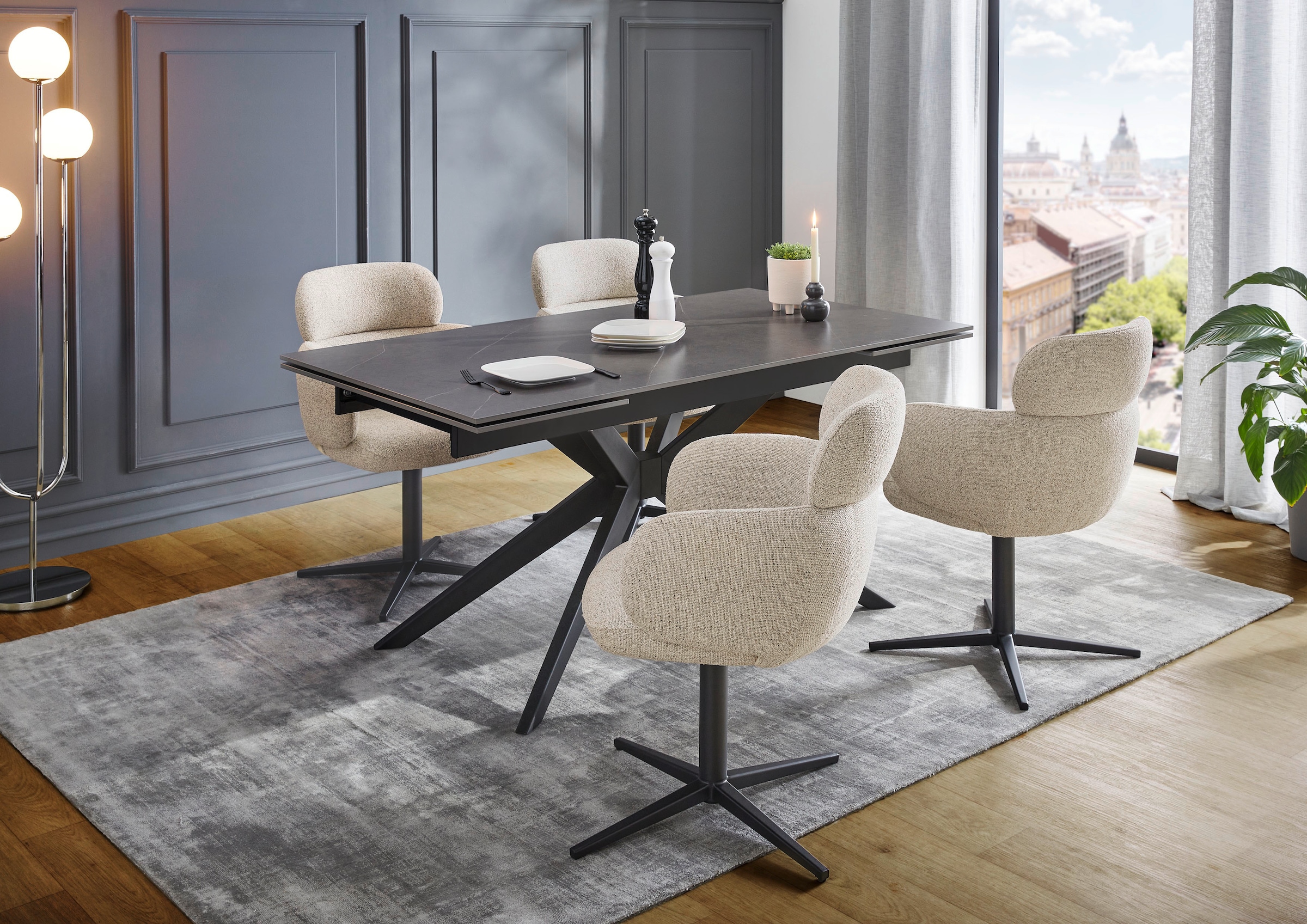 Jockenhöfer Gruppe Esszimmerstuhl »Bunny« () 1 Stk.4-Fuss Stuhl, inklusive Drehfunktion (360°), Webstoff, Sesseloptik