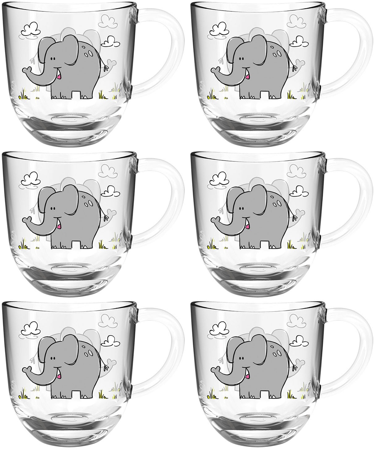 LEONARDO Tasse »BAMBINI Elefant 6er-Set«, (Set, 6 tlg.), 280 ml, 6-teilig