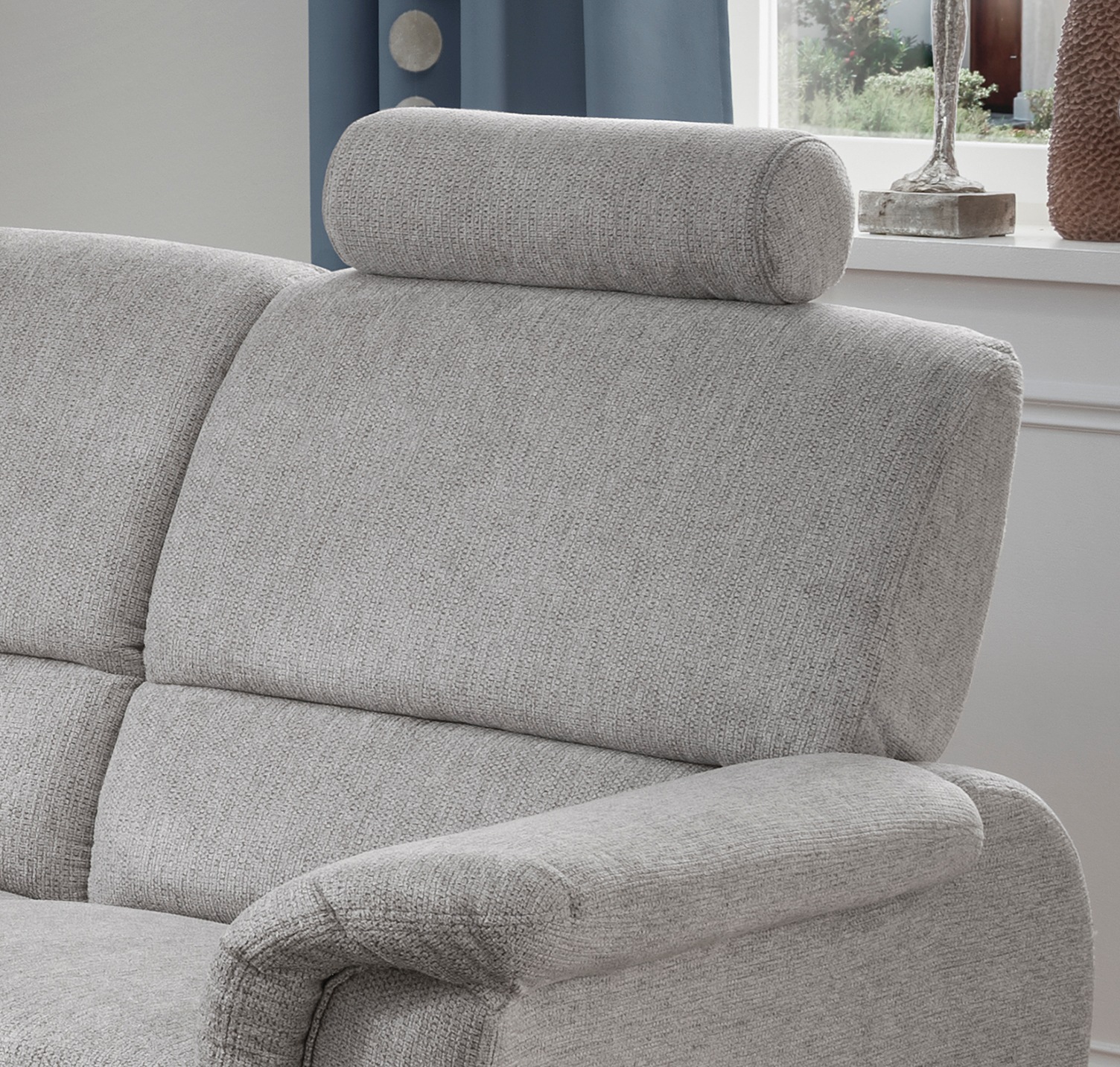 Home affaire Ecksofa »Pisa L-Form, mit Schlaffunktion, Stauraum, 2x höhenverstellbare«, Kopfstützen und Relaxfunktion im Eckelement