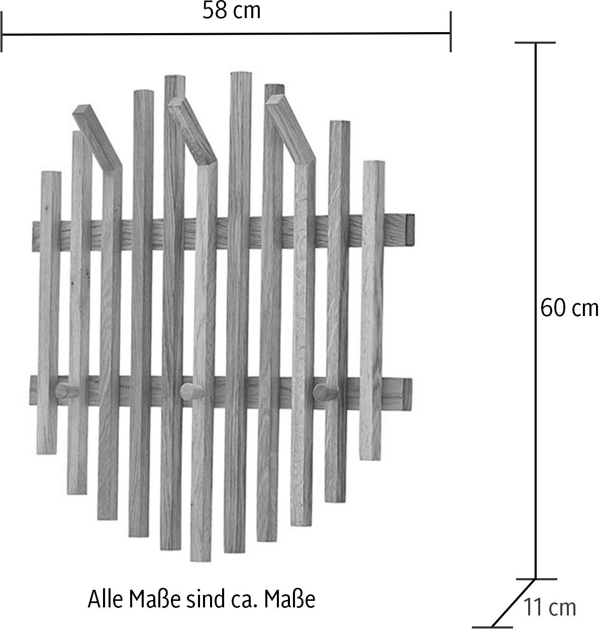 MCA furniture Garderobenpaneel »BANTRY Garderobenpaneel W60«, Leisten