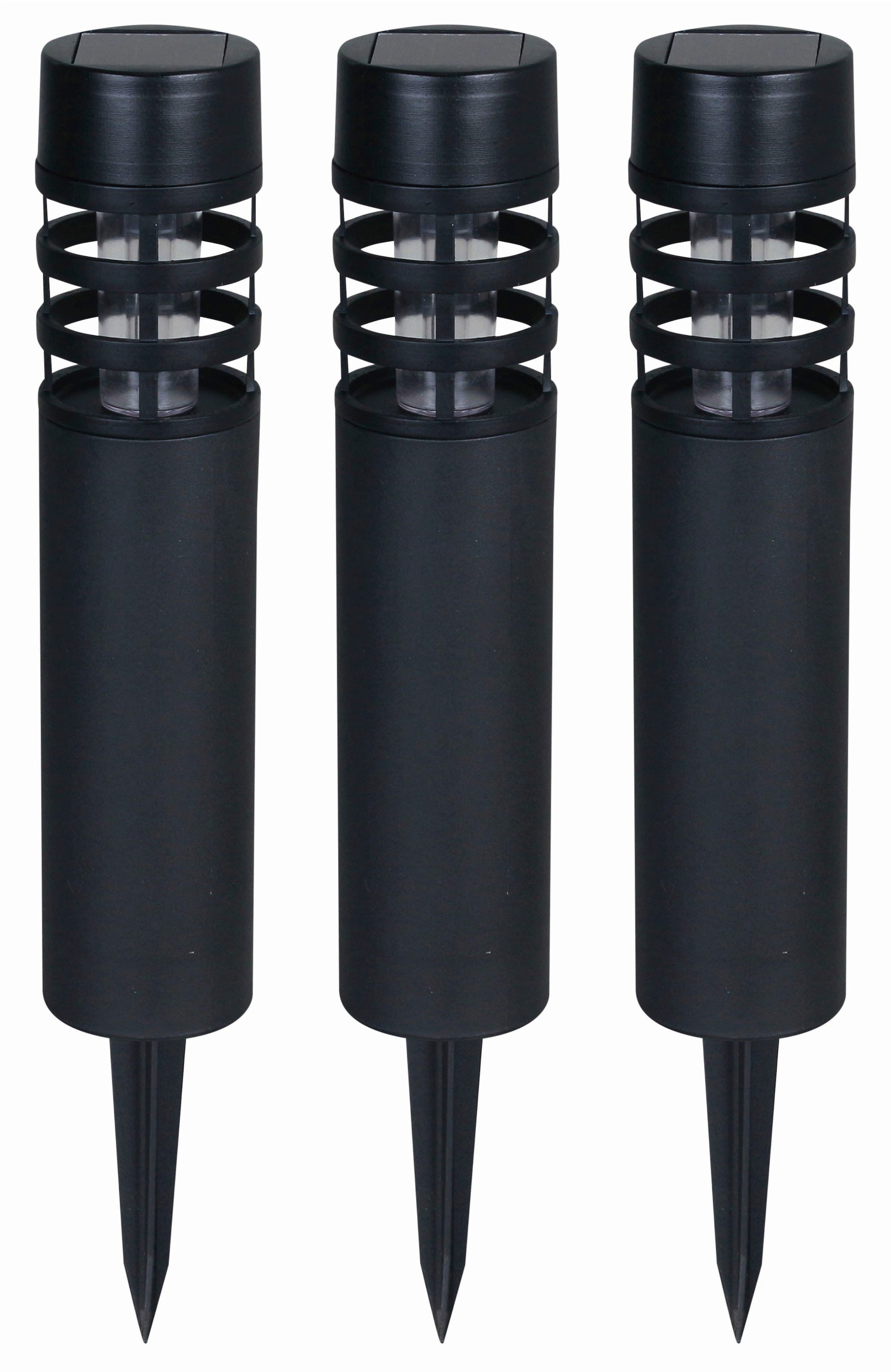 LUXFORM Gartenleuchte »Solar-Gartenleuchten - Montelimar - 3 St - Schwarz«, günstig online kaufen