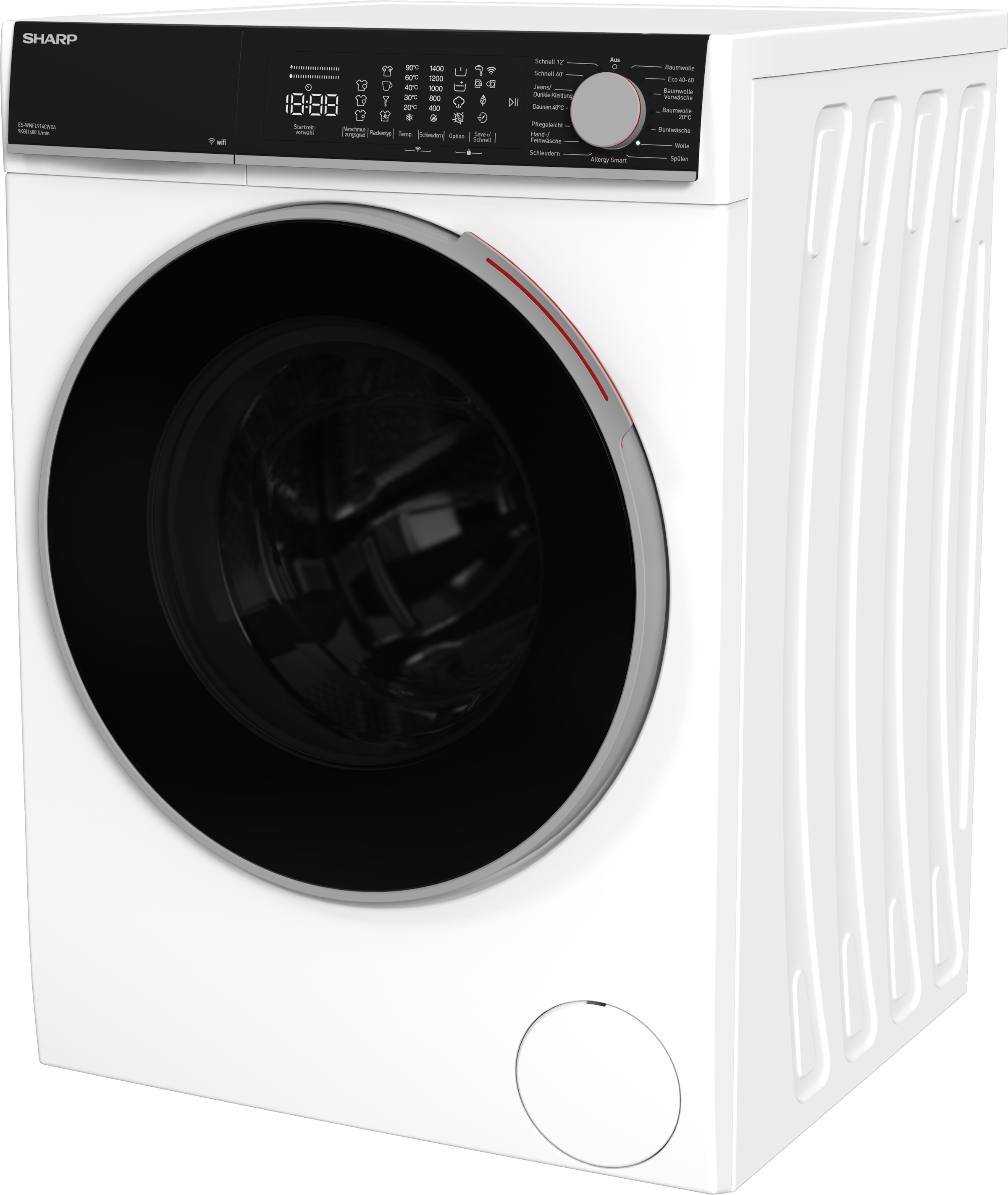 Sharp Waschmaschine »ES-WNFL914CWDA-DE«, 9 kg, 1400 U/min
