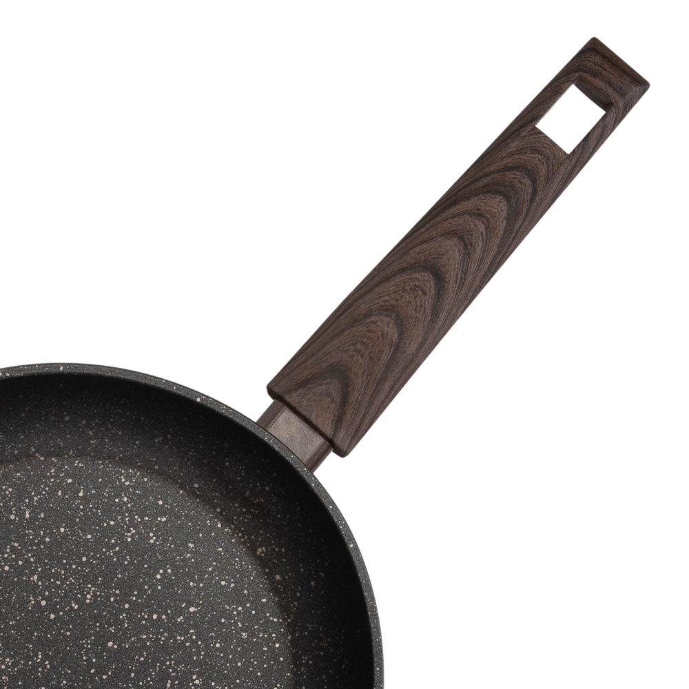 RESTO Kitchenware Bratpfanne »Carina, Universalpfanne mit holzähnlichem Soft-Touch-Griff«, Aluminium, (1 tlg.), mit Marmor-Antihaftbeschichtung, 4-lagig, für alle Herdarten geeignet