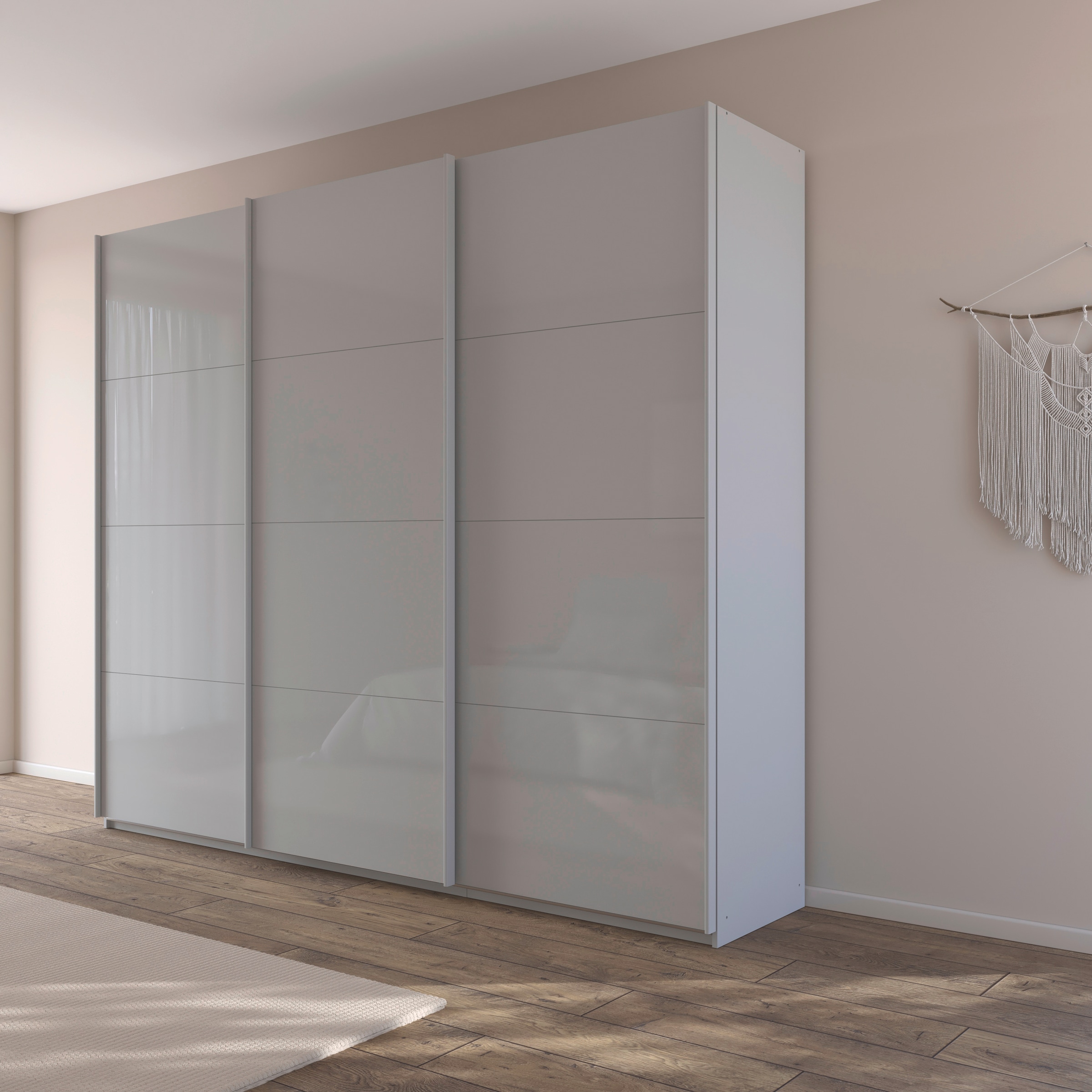rauch Schwebetürenschrank »Kleiderschrank Schrank Garderobe AGORDO mit Glasfront«, durchdachte Innenausstattung, in 4 Breiten und 2 Höhen MADE IN GERMANY