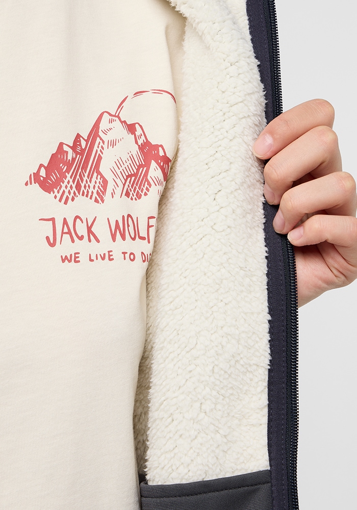 Jack Wolfskin Fleecejacke »KAMINFEUER HOODED JKT W«, mit Kapuze