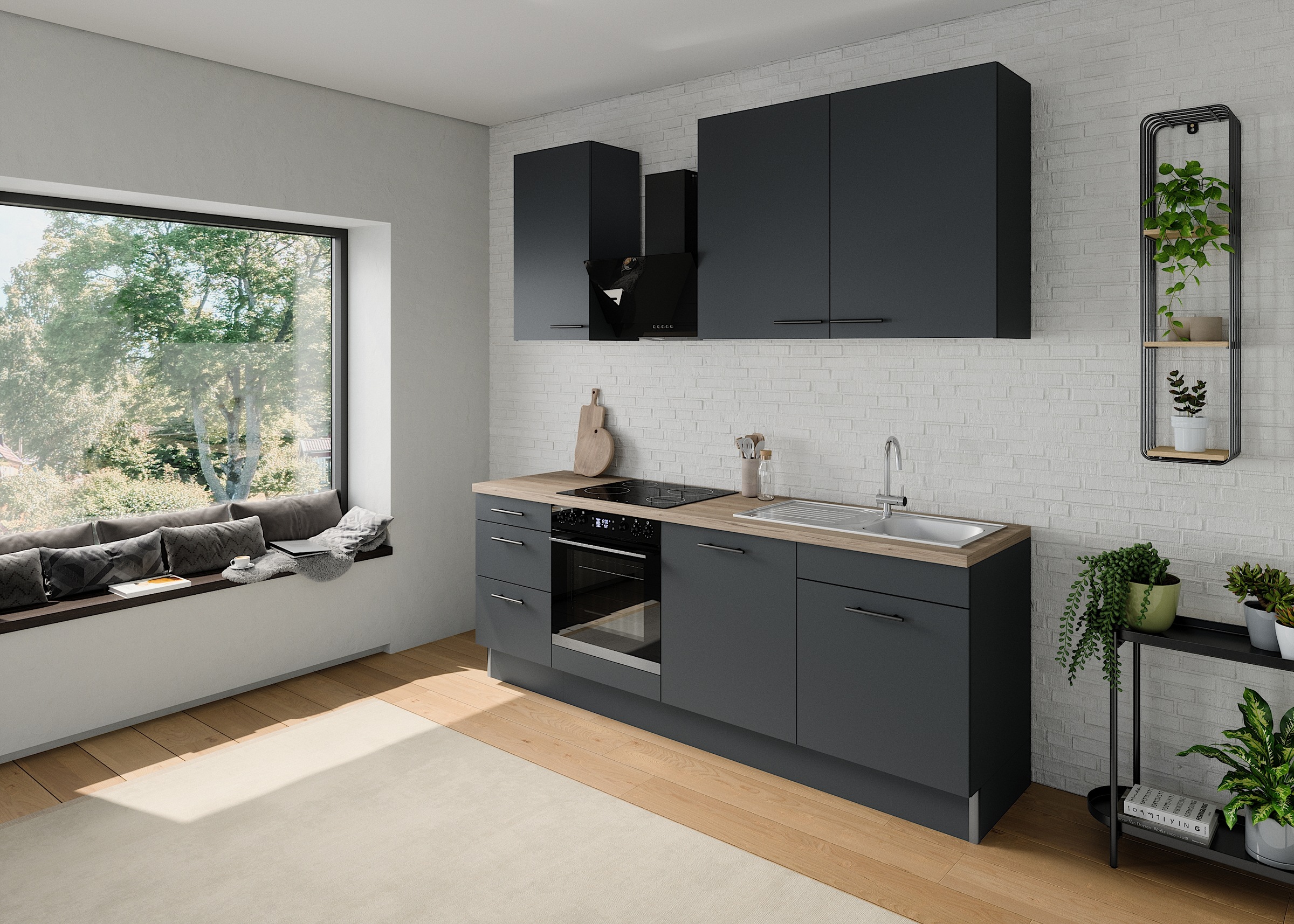 OPTIFIT Küchenzeile »Fiona«, Breite 230 cm, mit Hanseatic-E-Geräten in Premium oder Basic