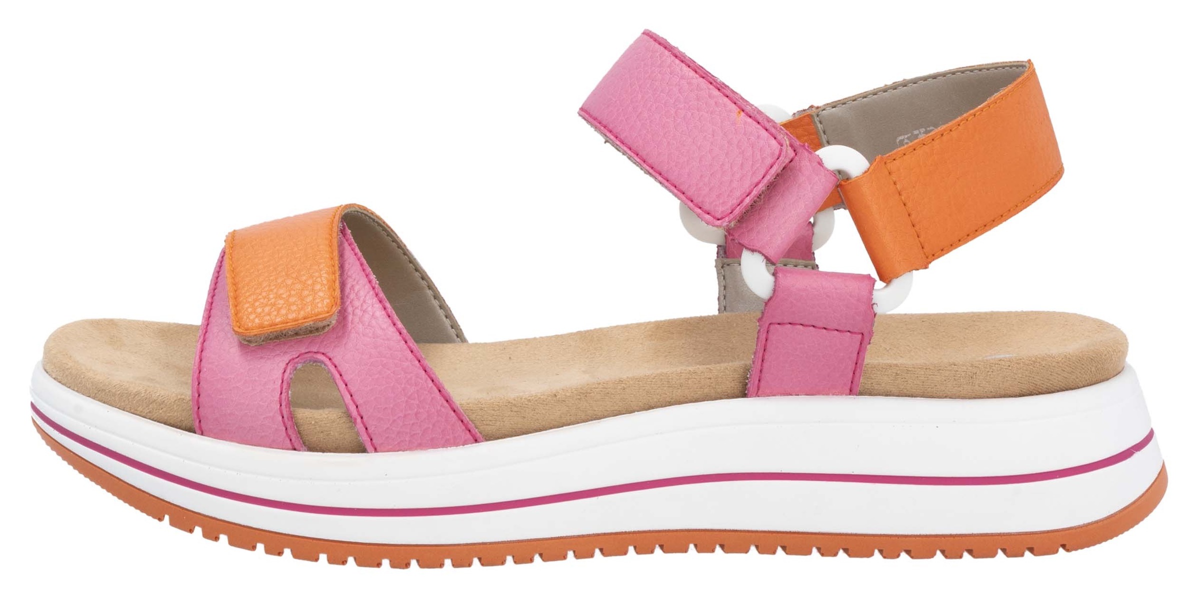 Remonte Riemchensandale »Elisabeth Hurley-Collection«, Keilabsatz, Klettschuh, Sandalette mit Plateausohle