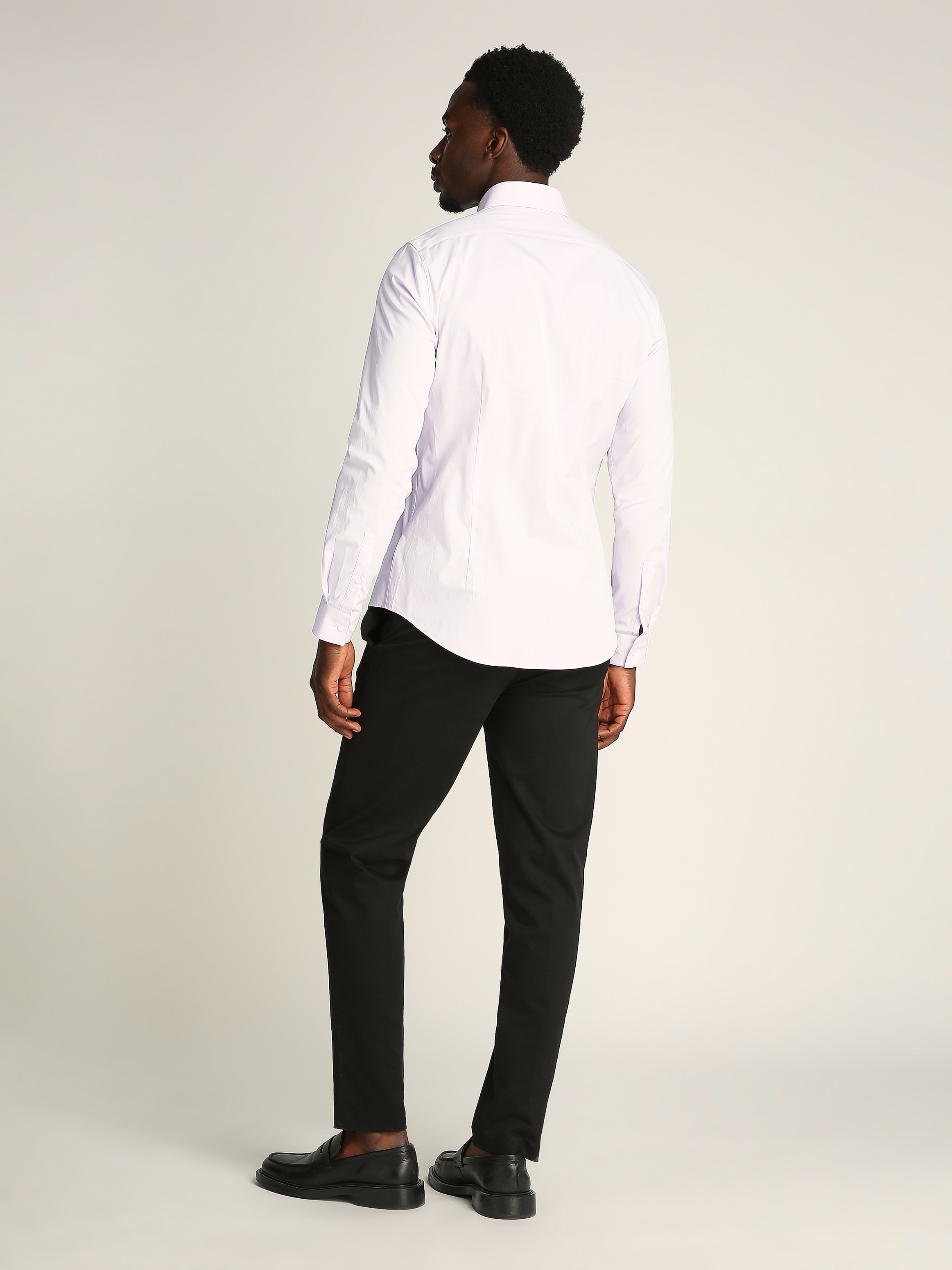 Calvin Klein Businesshemd »POPLIN STRETCH SLIM SHIRT«, mit Kentkragen, Logoprint auf Brusthöhe