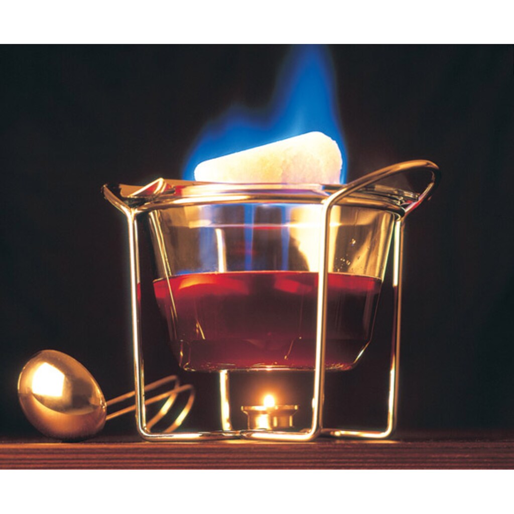 APS Bowle-Set, (Feuerzangenbowle mit Zuckerhutablage), Edelstahl/Glas, Inhalt 4 Liter