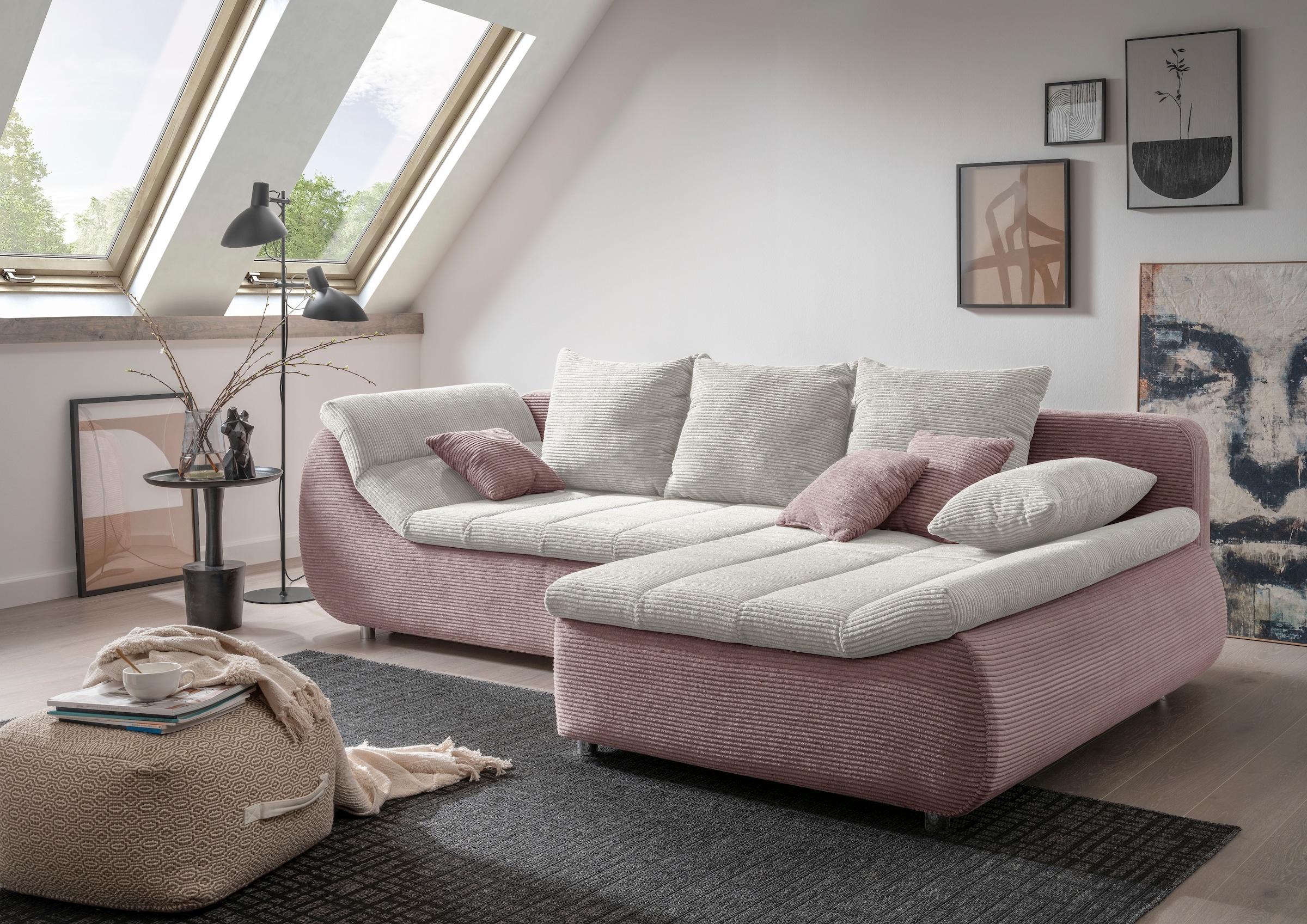 Home affaire Ecksofa »Imola, bequem, aktuelle Steppung im Sitz, L-Form, Bre günstig online kaufen