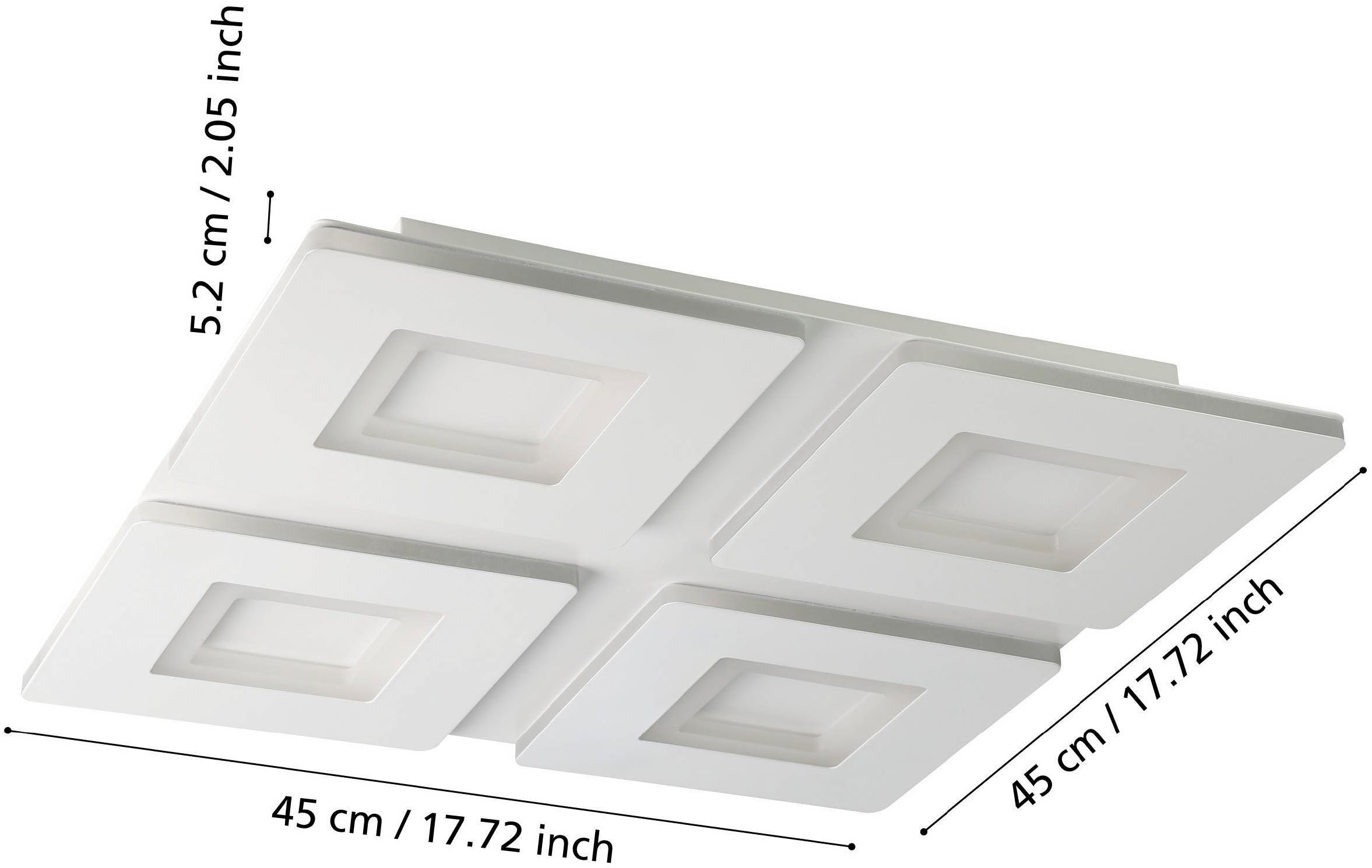 EGLO Deckenleuchte »Padrogiano-Z Deckenlampe, ZigBee 3.0, App und Sprachsteuerung, Lampe« LED-Modul 1 Stk. Kaltweiß | RGB ZigBee, App und Sprachsteuerung Alexa, RGB, dimmbar, 45 x 45 cm