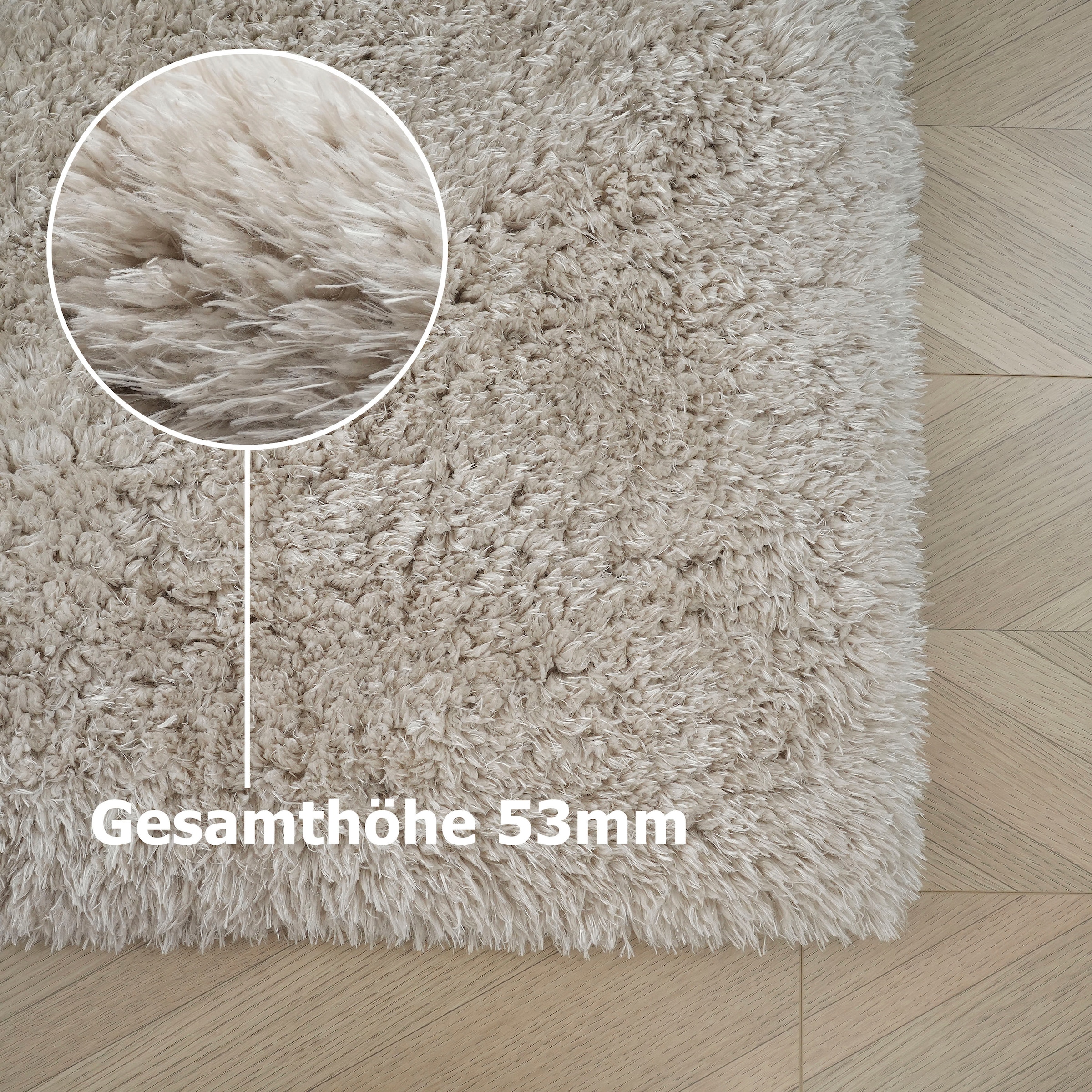 my home Hochflor-Teppich »Micro Shaggy«, rechteckig, 53 mm Höhe, weich, flauschig, Uni-Farben, Wohnzimmer, Schlafzimmer, Kinderzimmer