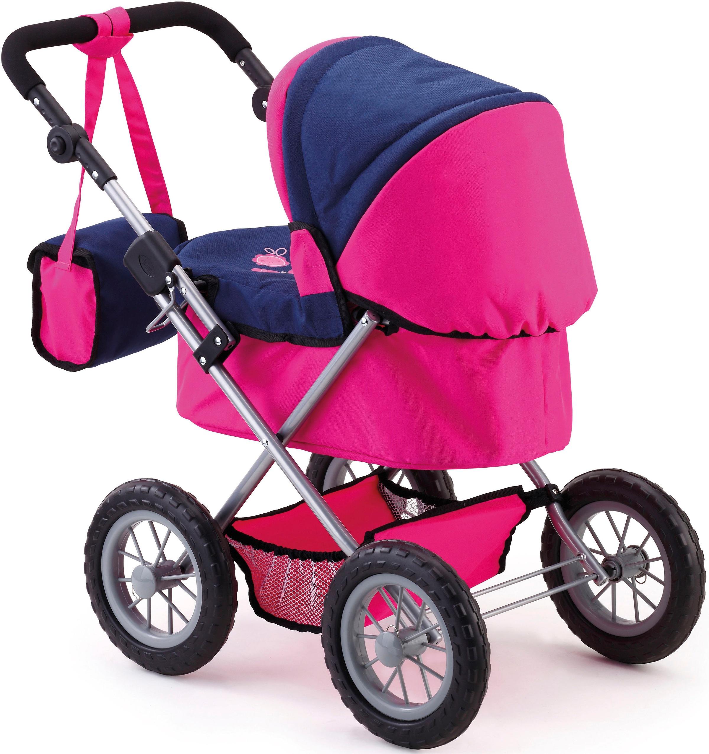 Bayer Puppenwagen »Trendy, pink/blau«, inkl. Wickeltasche