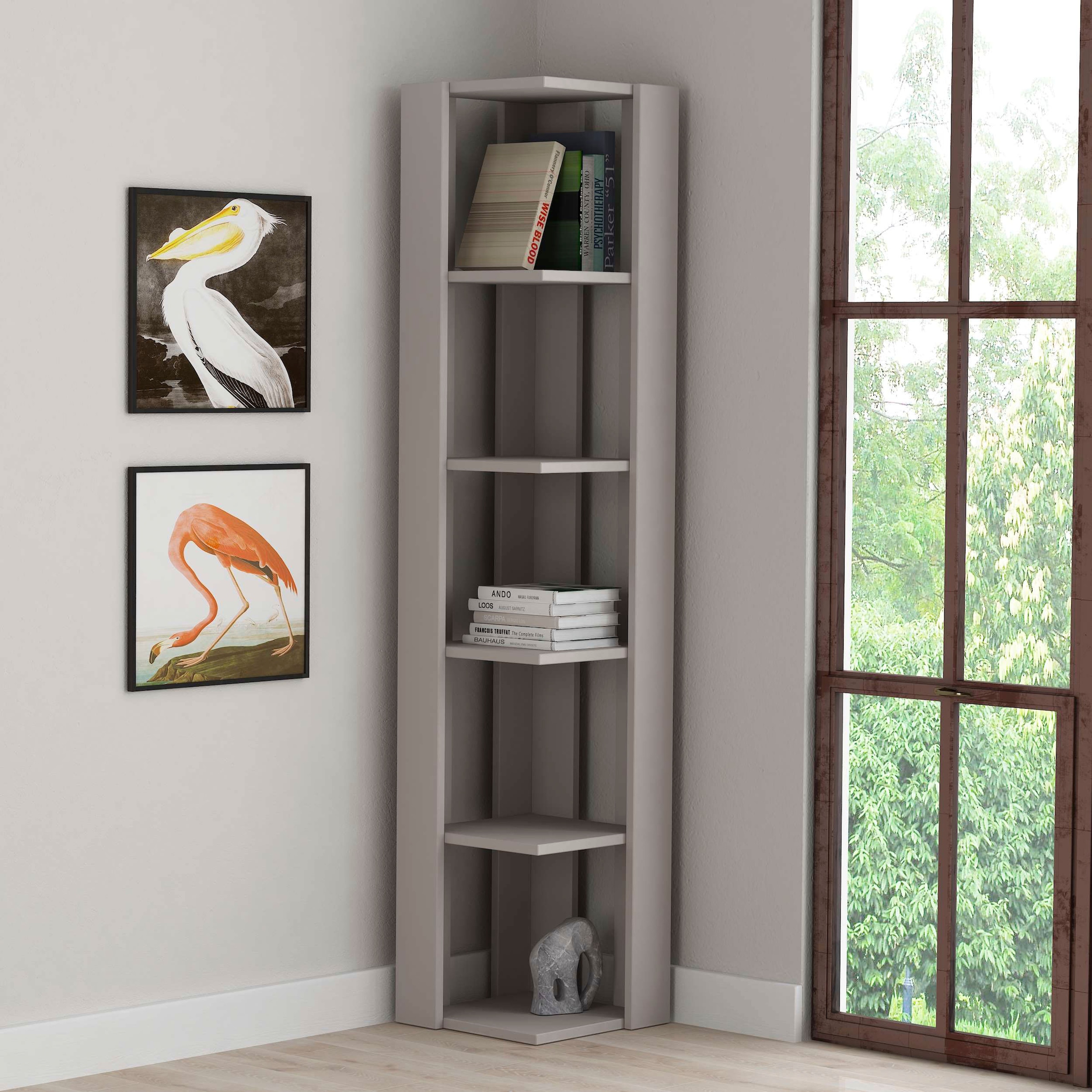 Decortie Eckregal »Nati Eckregal«, (Packung), Leichte Montage, Lagerung, Platzsparend