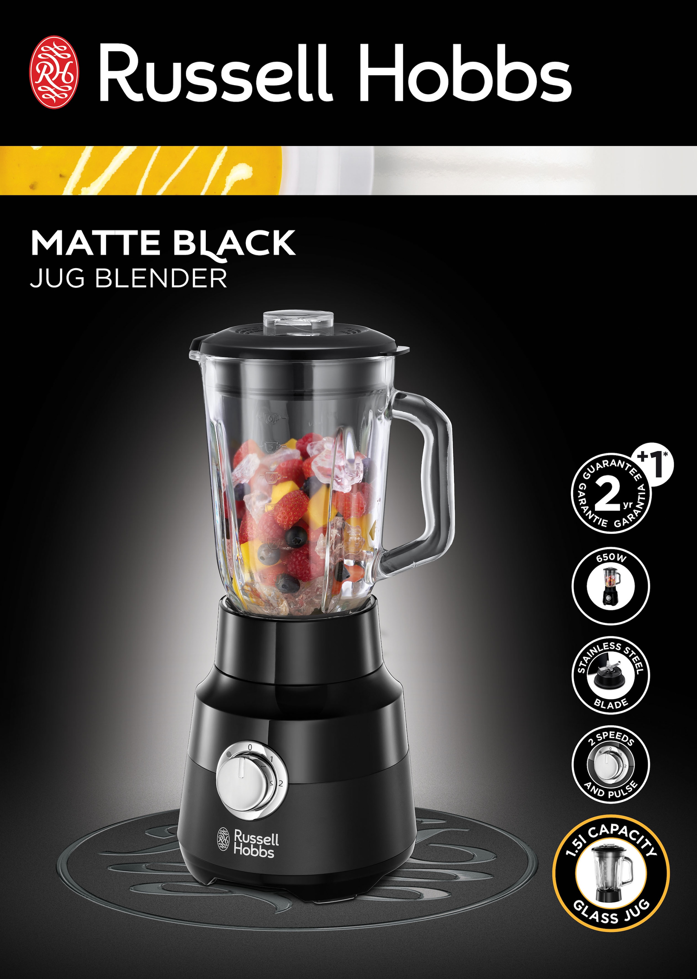 RUSSELL HOBBS Standmixer »Matte Black 24722-56«, 650 W