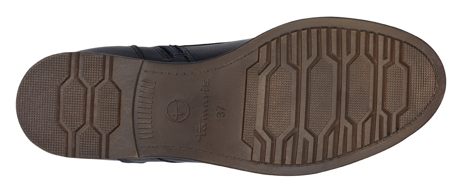 Tamaris Schnürboots, Blockabsatz, Schnürboots Stiefelette mit Zierreißverschluss