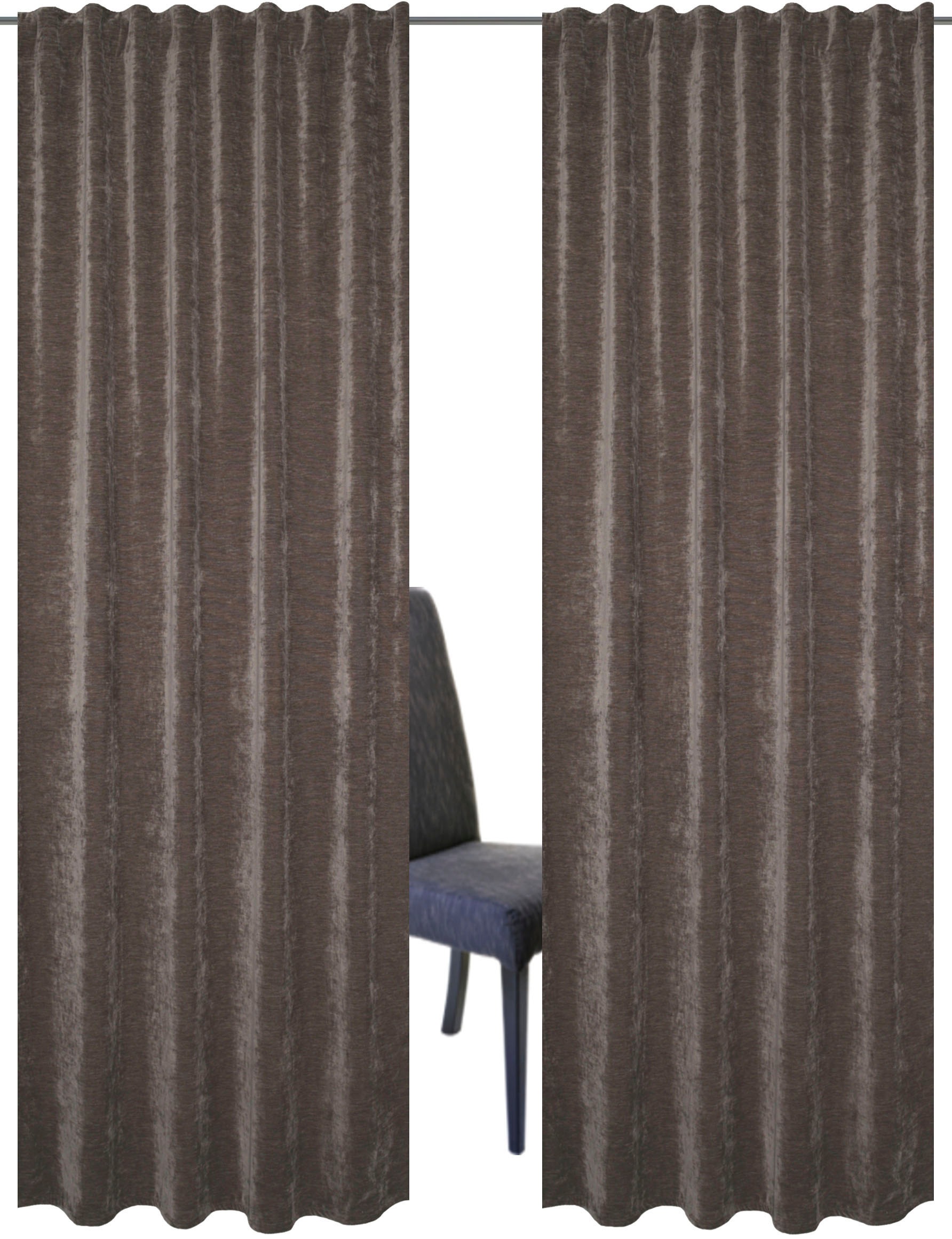 Home Basics Vorhang »WOLLY«, (2 St.), 2er Pack Thermochenille Uni WOLLY günstig online kaufen